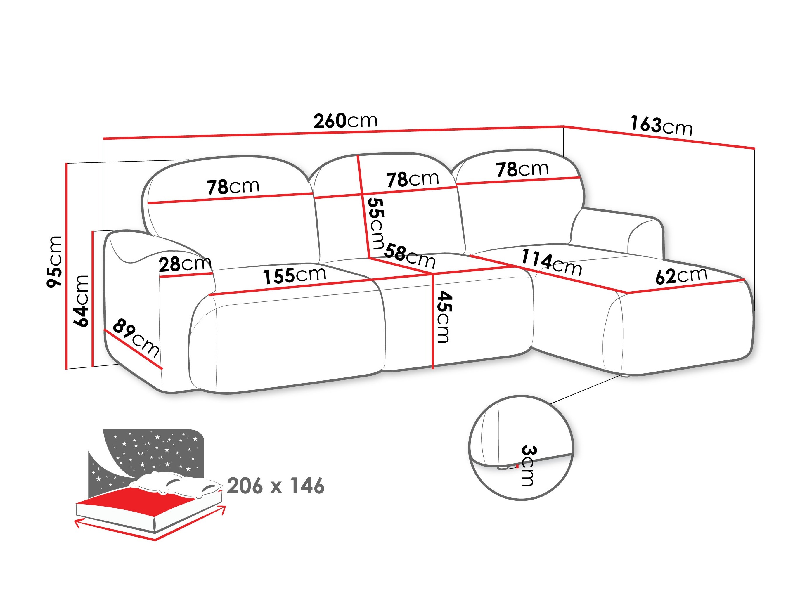Γωνιακός Καναπές ComfiDream Fjoruna (Cremona 96)