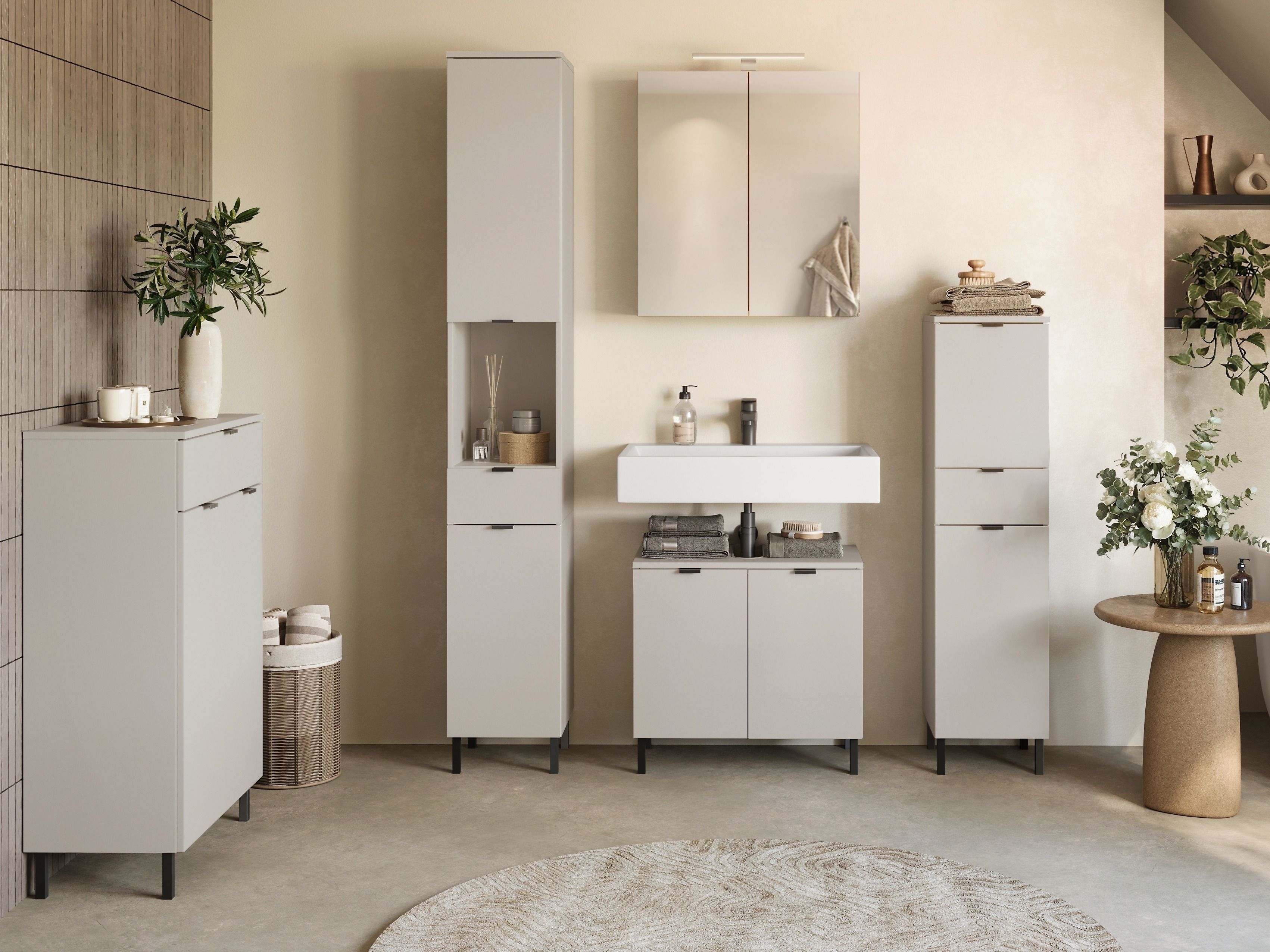 Όρθιο ντουλάπι νιπτήρα μπάνιου Felfere 100 (Κασμίρι)