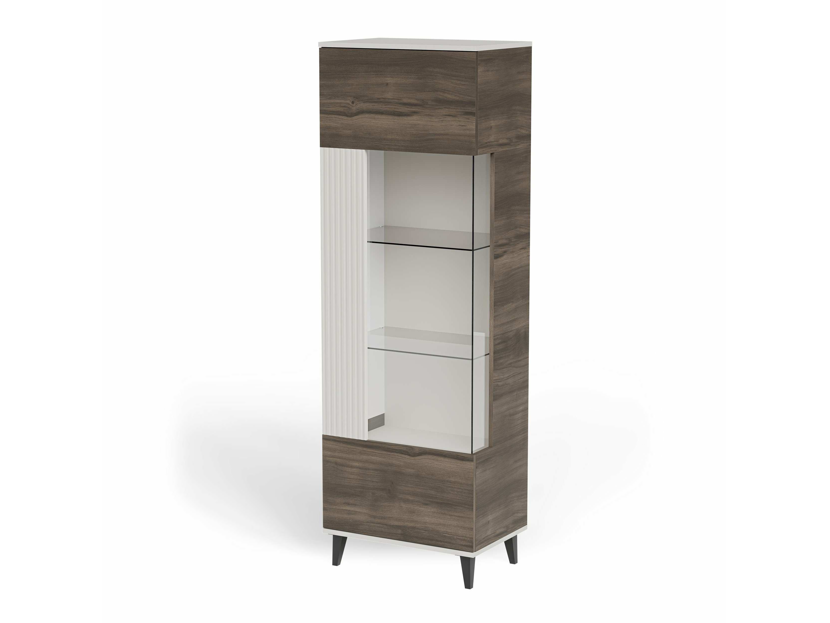 Bookcase Luelia 112 (Walnut + Cashmere)