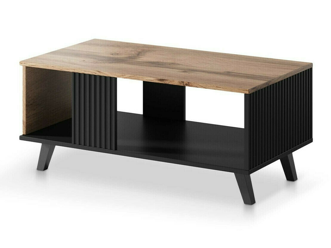 Living room set Luelia 107 (Black + Wotan Oak)