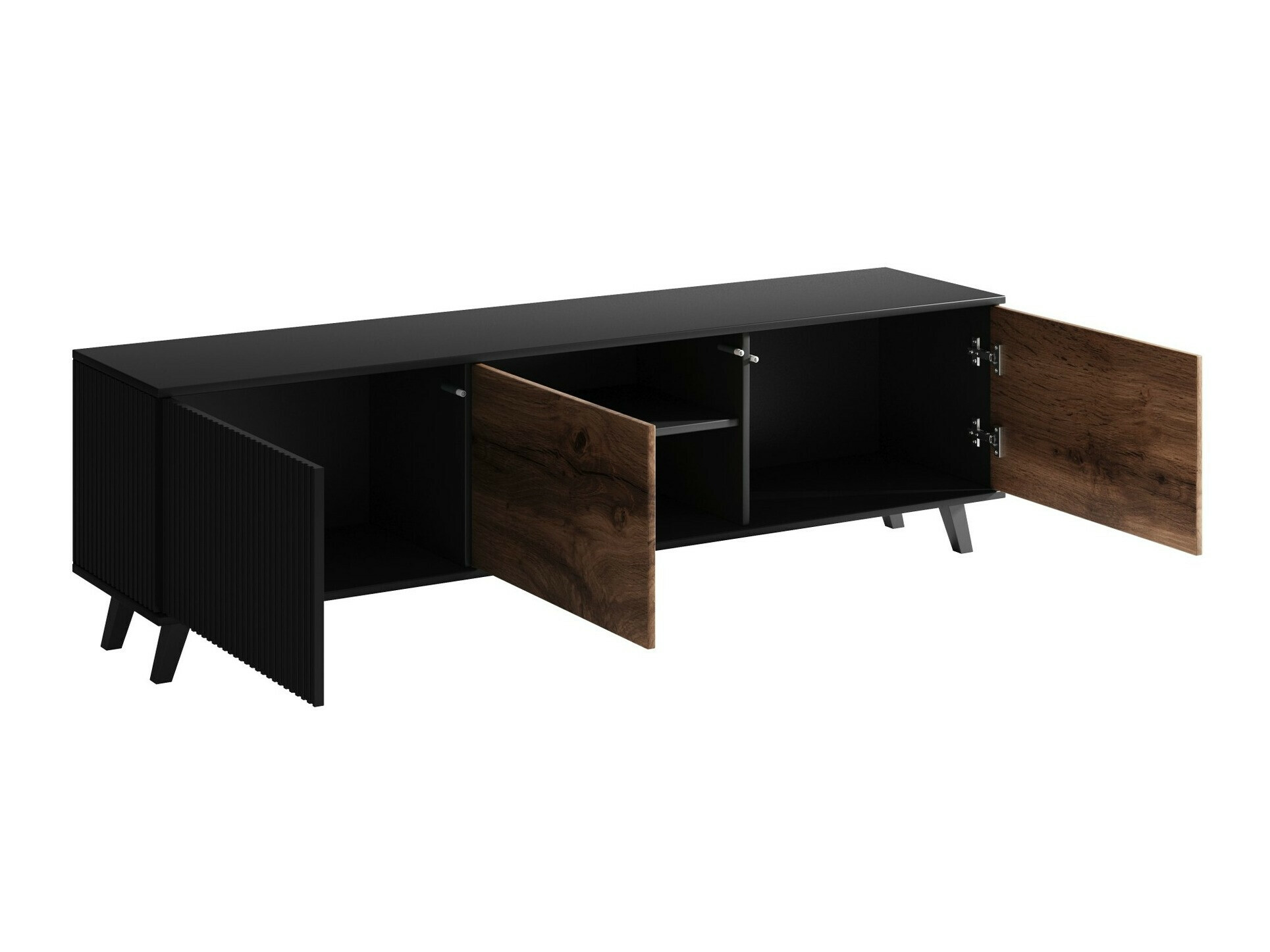 Living room set Luelia 107 (Black + Wotan Oak)