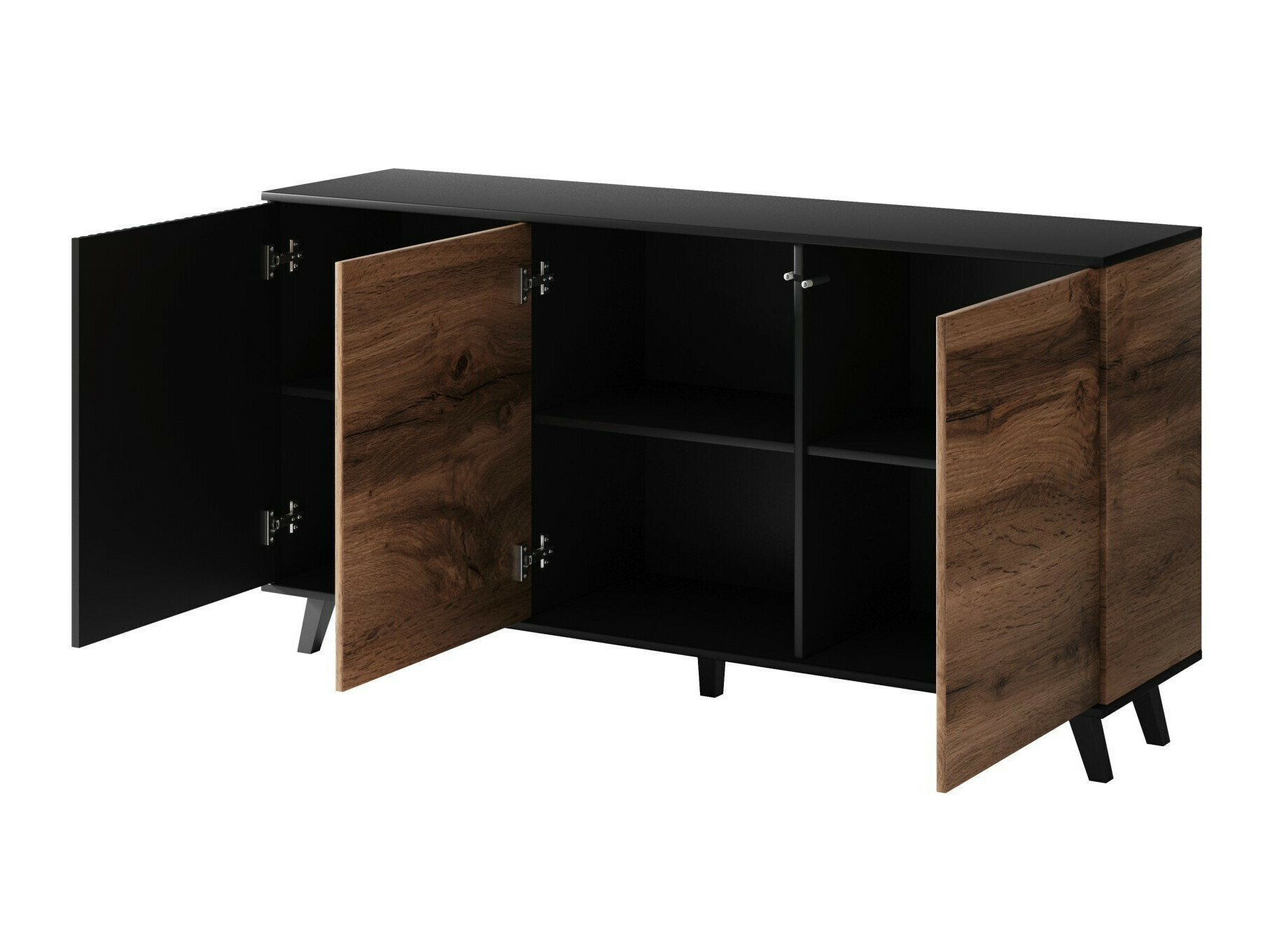 Living room set Luelia 107 (Black + Wotan Oak)