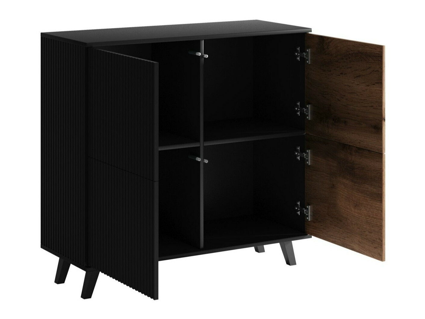 Living room set Luelia 108 (Black + Wotan Oak)
