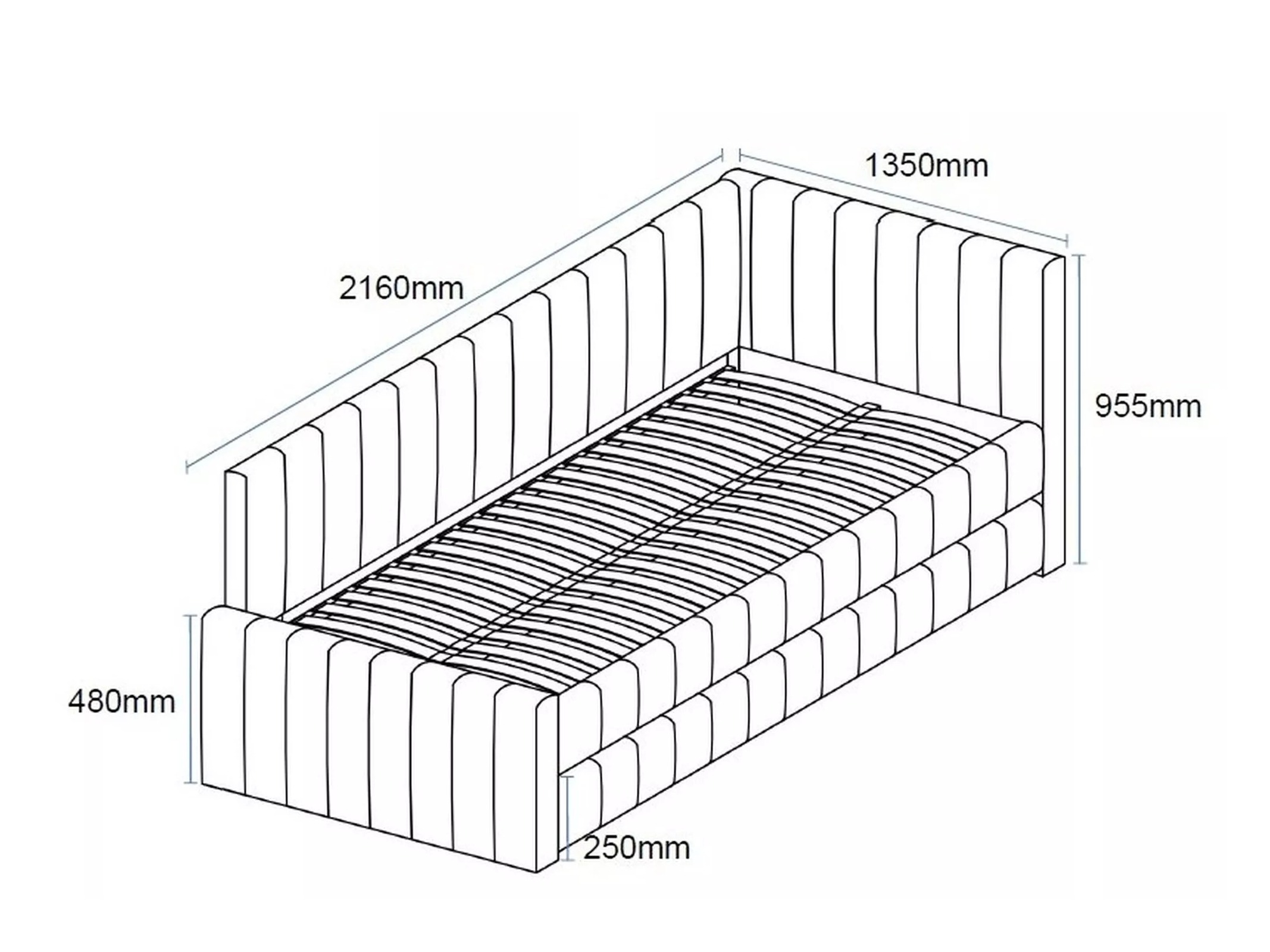 Κρεβάτι Detroit 855 (Γκρι)