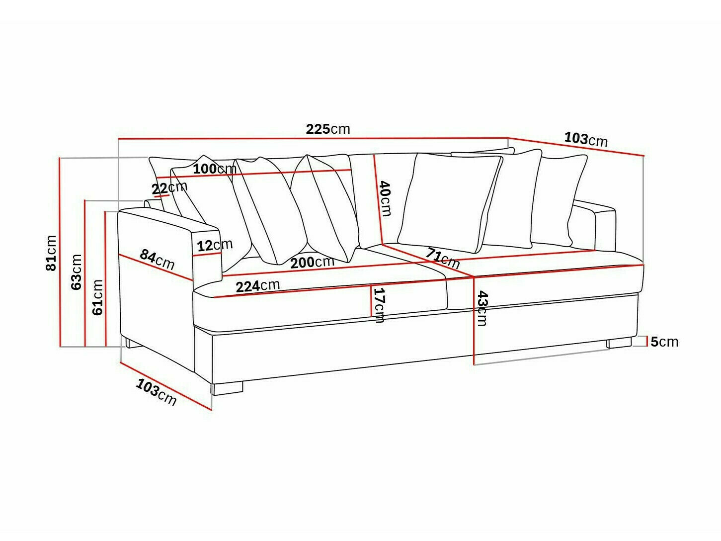 Καναπές Tivsoe 100 (Fresh 01)