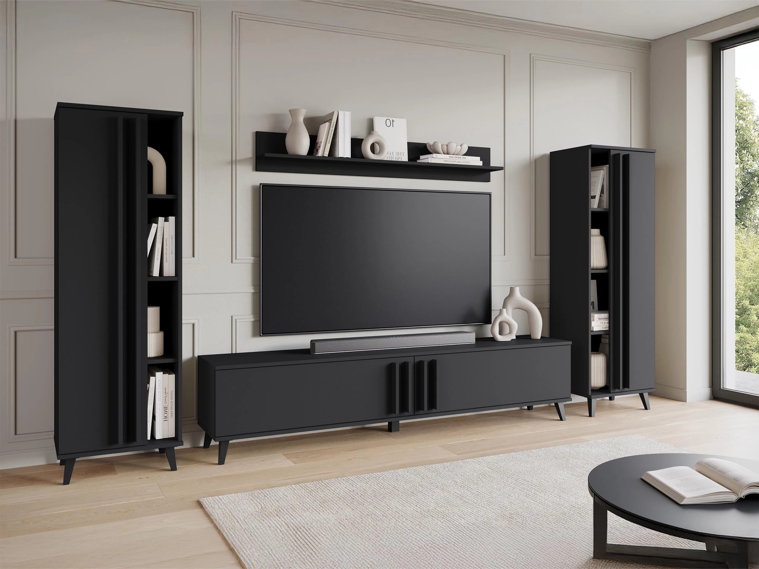 Σετ επίπλων σαλονιού Temora 102 (Γραφίτης)