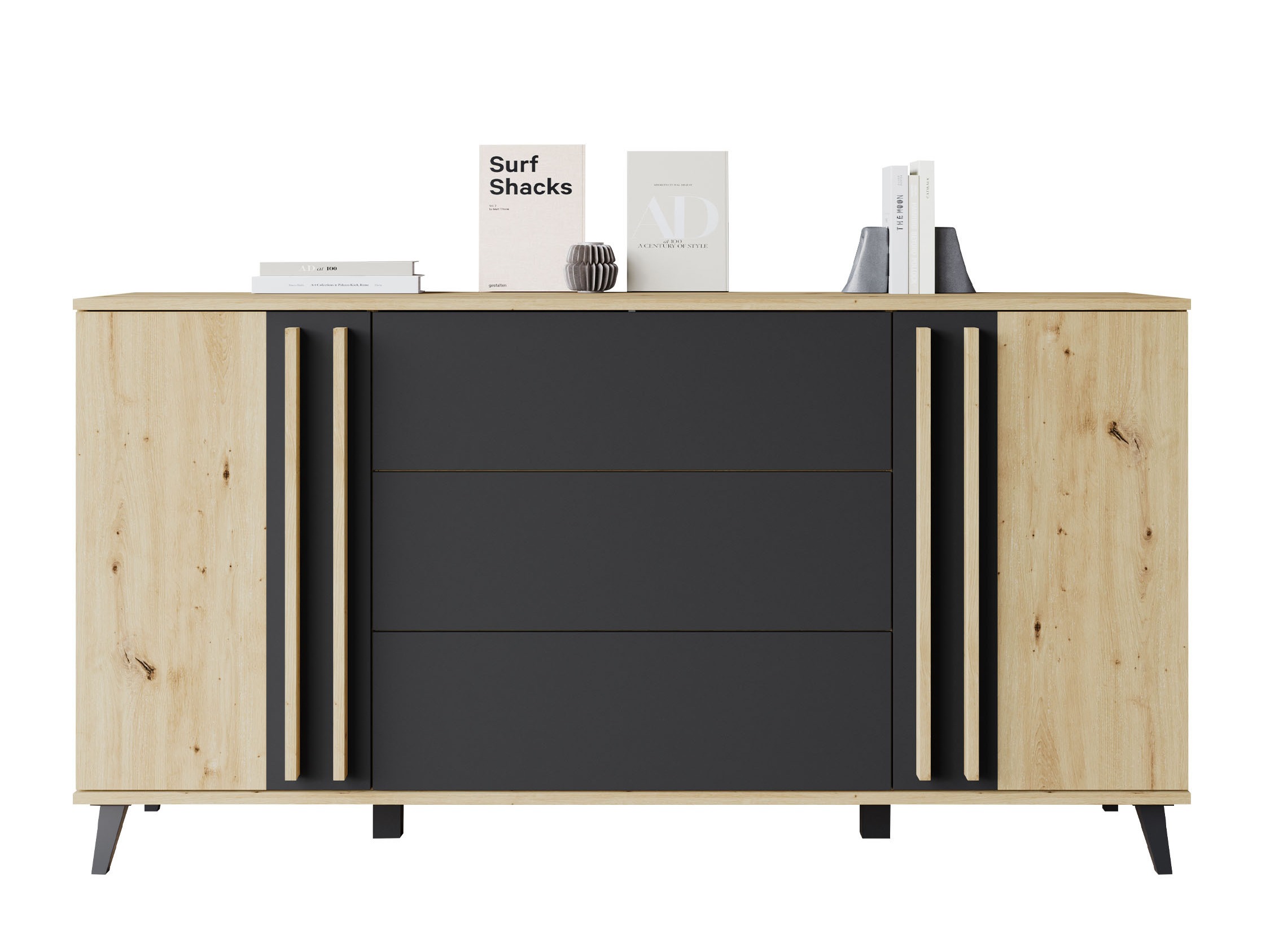Chest of drawers Facetor (Artisan oak + Graphite)