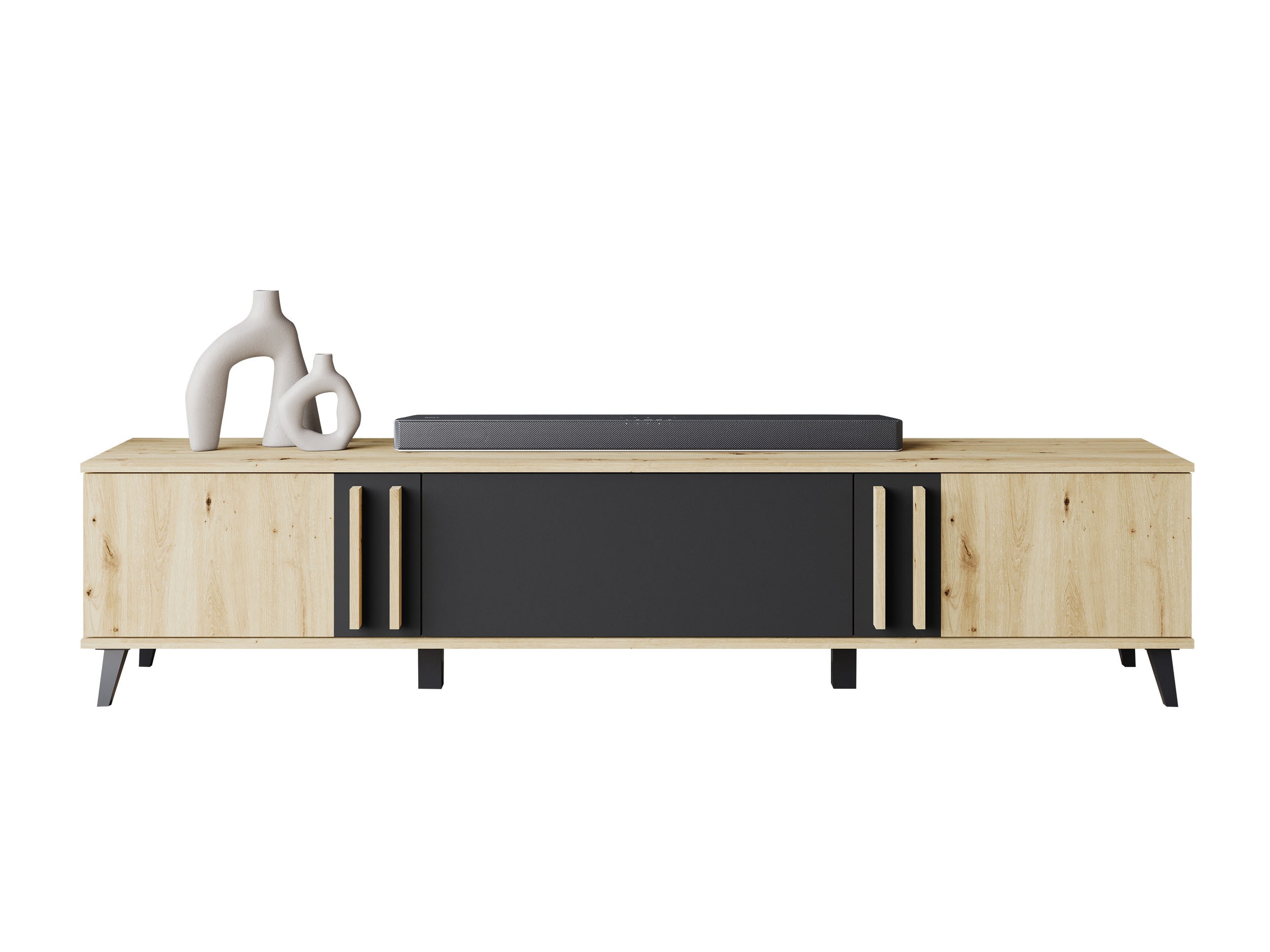 Έπιπλο τηλεόρασης Facetor (Artisan βελανιδιά + Γραφίτης)