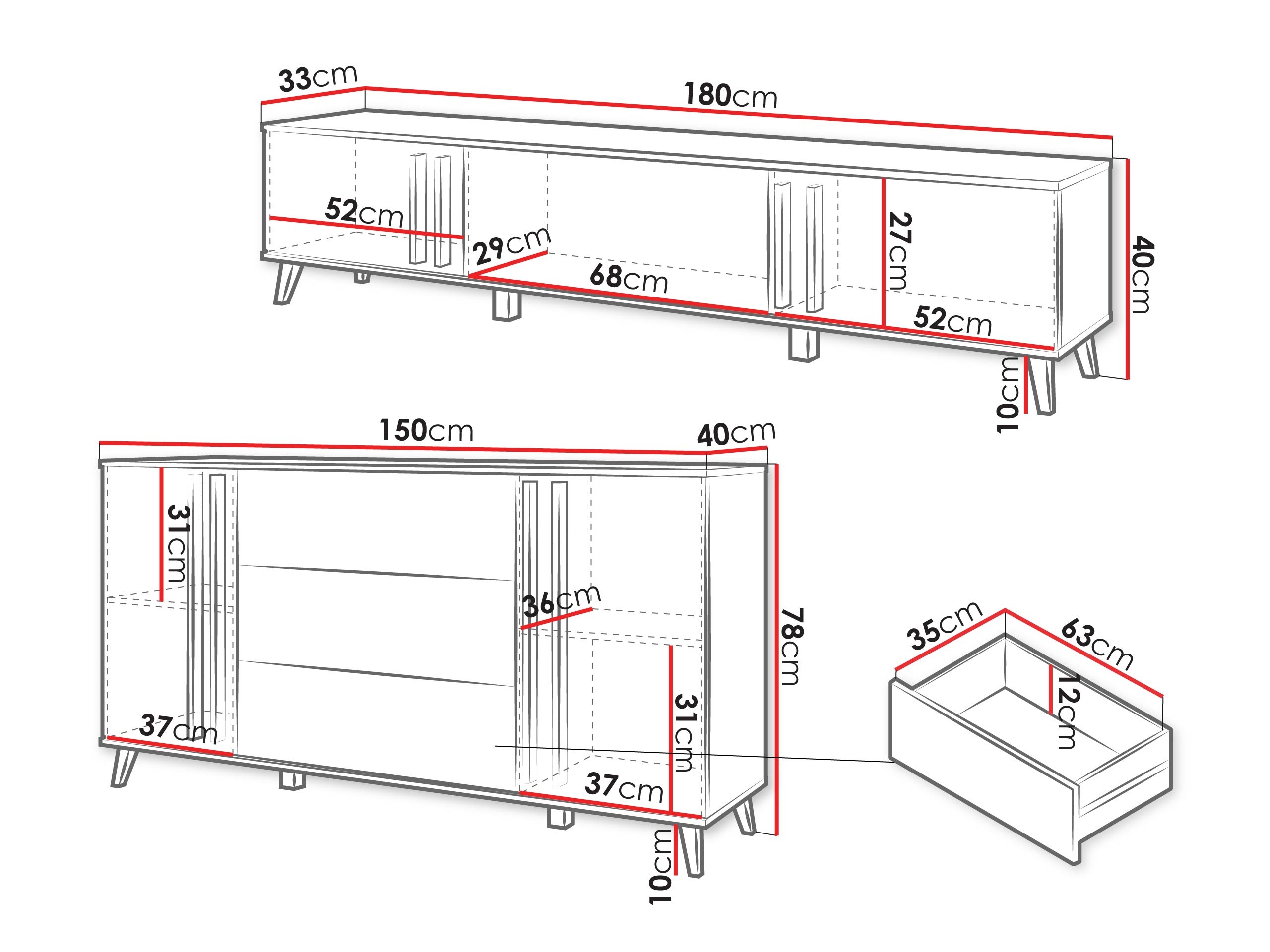 Σετ επίπλων σαλονιού Facetor III (Γραφίτης)