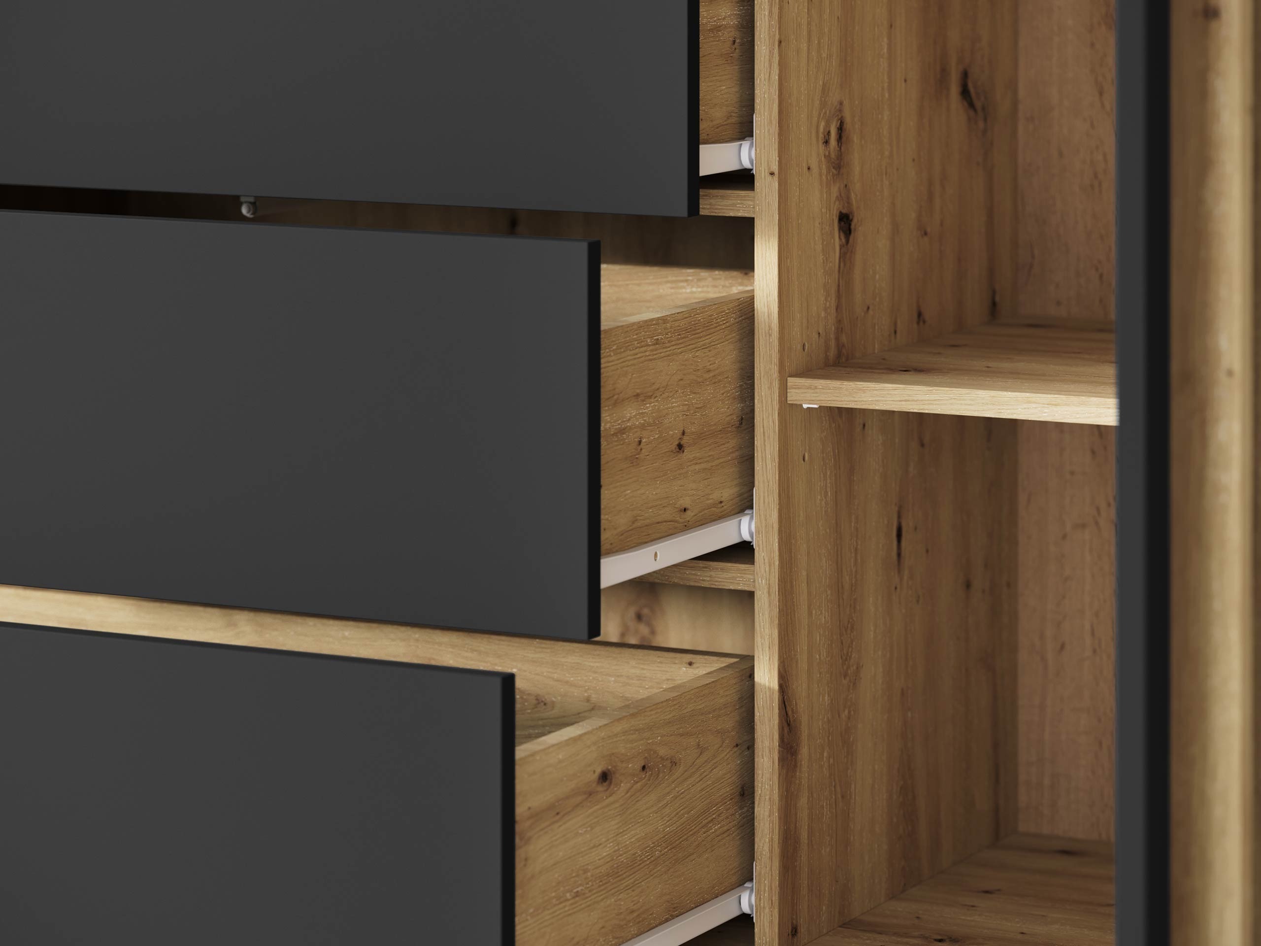 Σετ επίπλων σαλονιού Temora 104 (Artisan βελανιδιά + Γραφίτης)