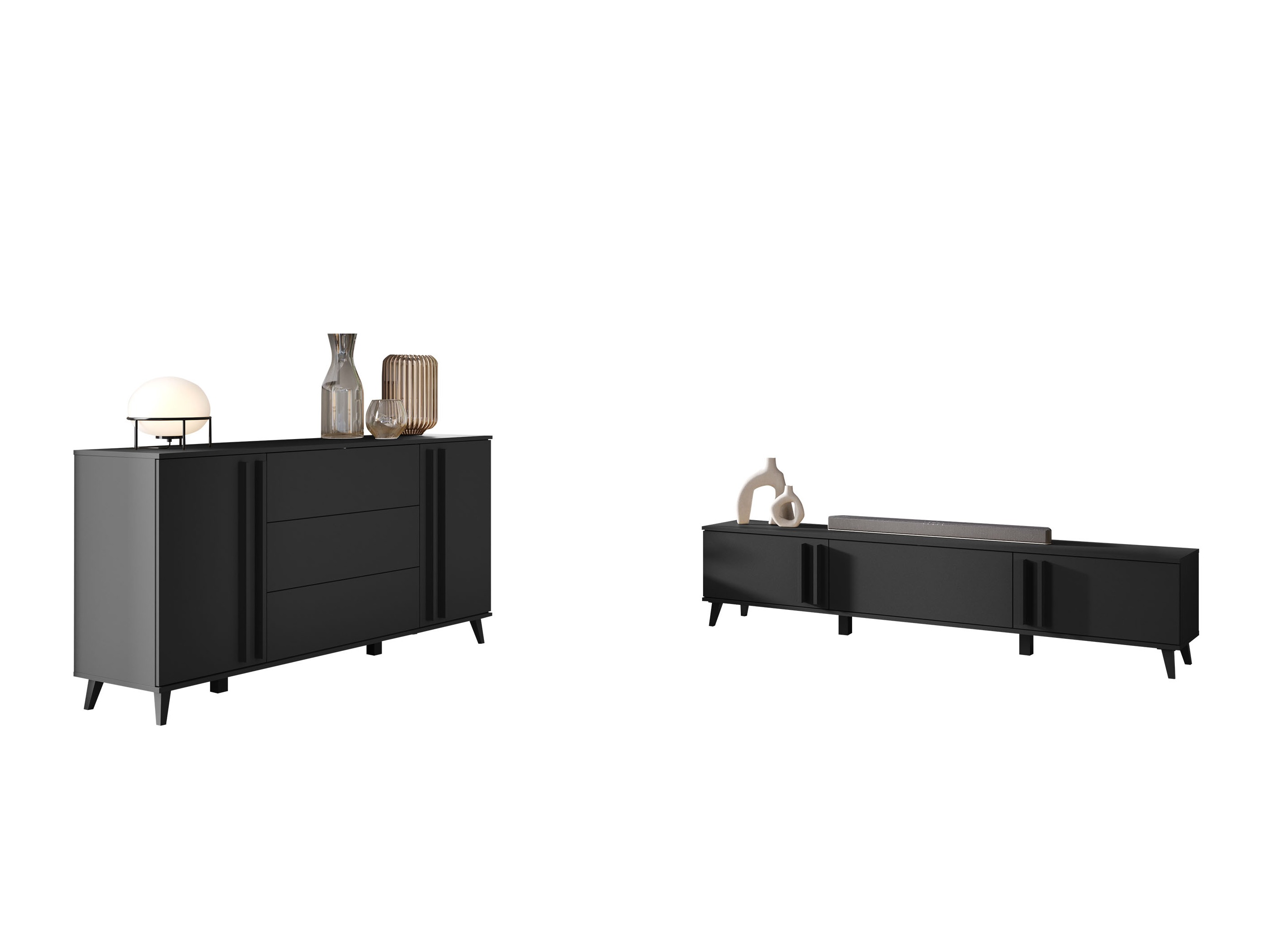 Σετ επίπλων σαλονιού Temora 104 (Γραφίτης)