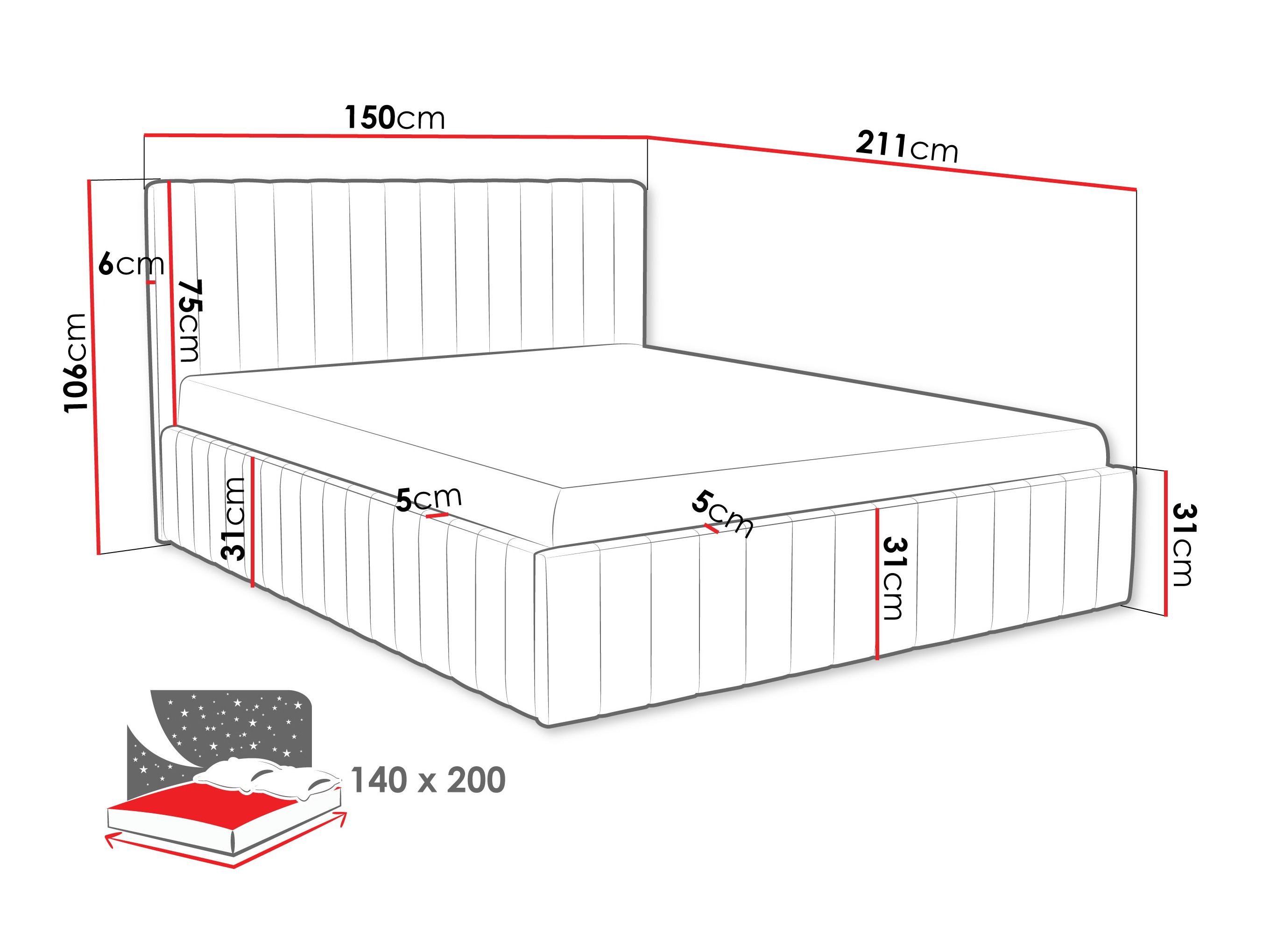 Κρεβάτι Iris (Fresh 1)