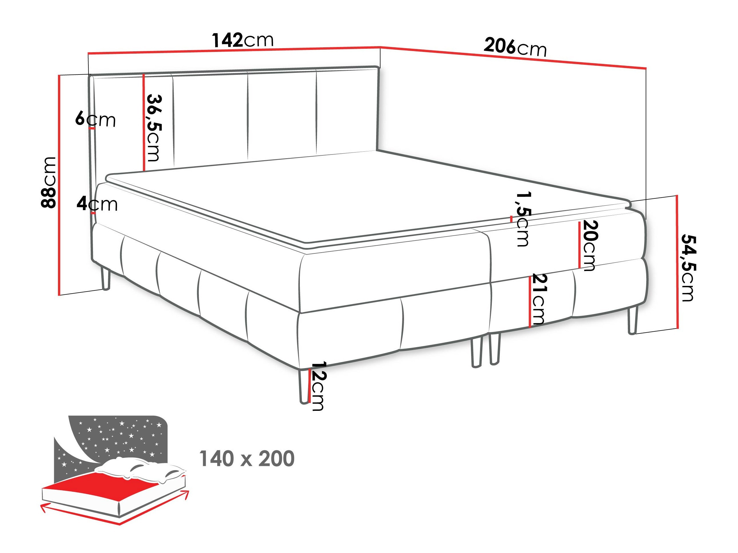 Continental bed Rivus I (Coral 15)