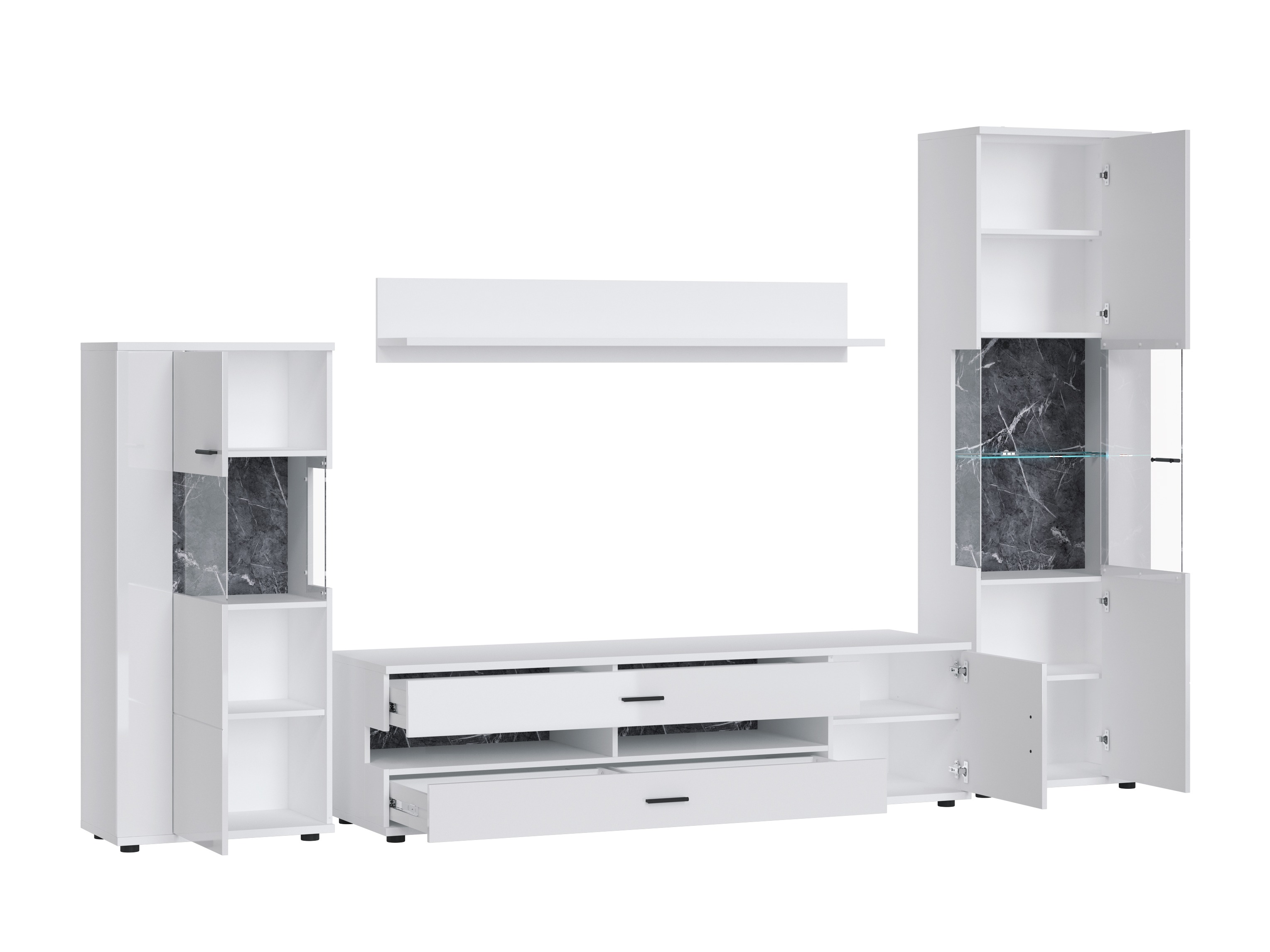 Living room set Ontario 161 (Glossy white + White)