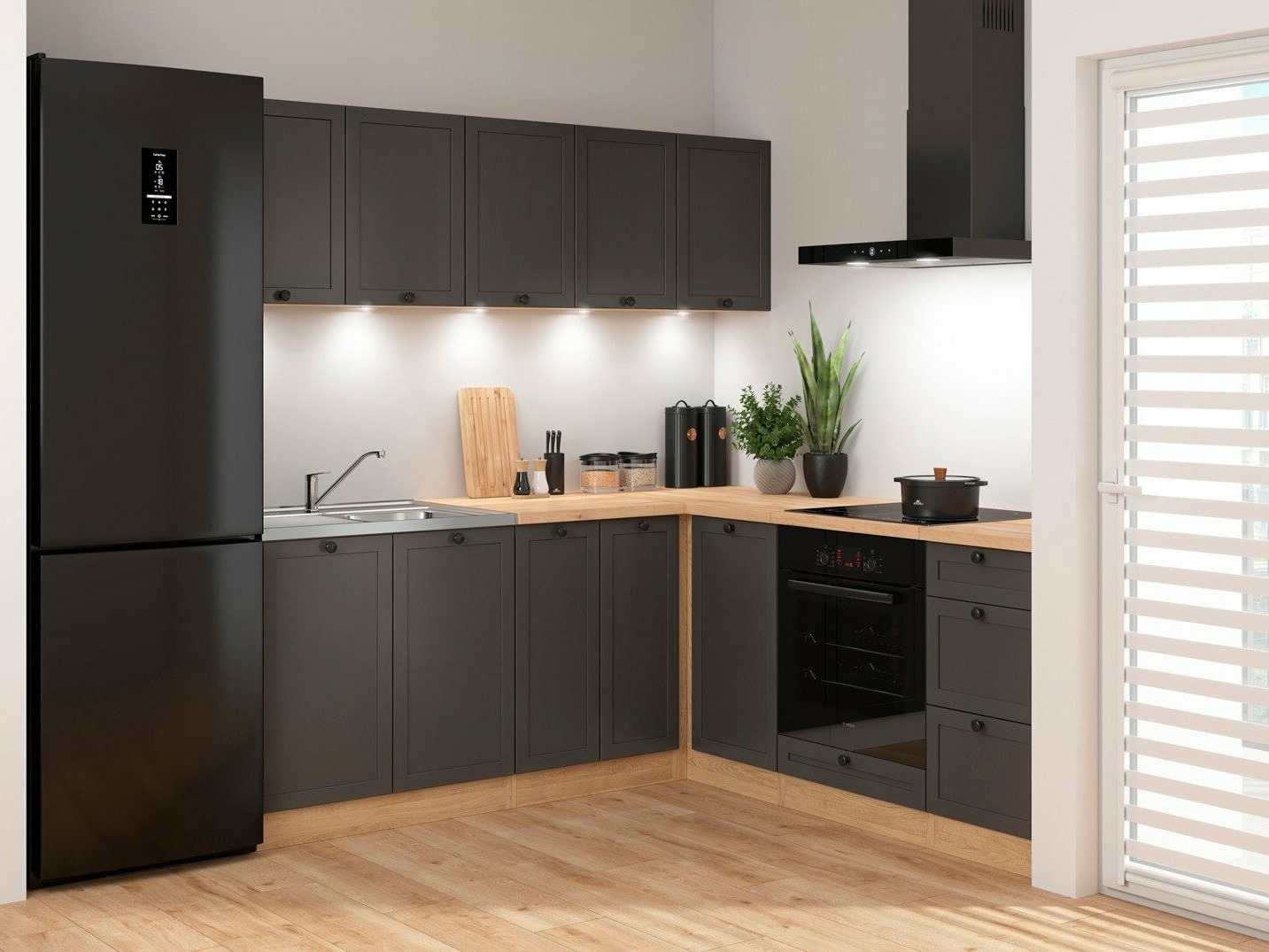 Modular kitchen set Classic Grey Oak 120