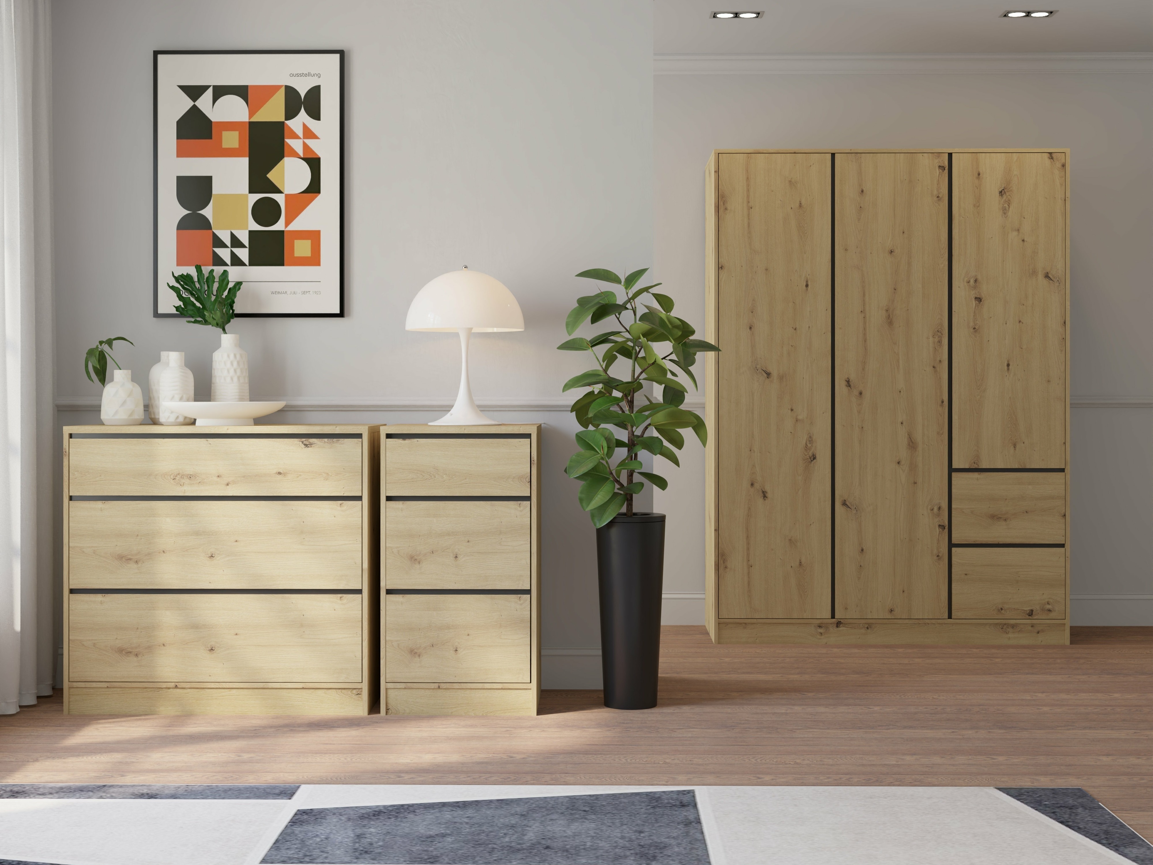 Wardrobe Mervese 103 (Artisan oak)