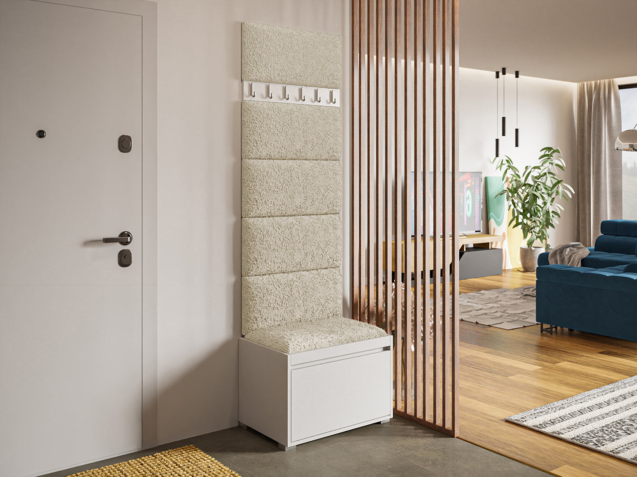 Σετ διαδρόμου Comfivo Pinus V (Άσπρο + Abriamo 03)