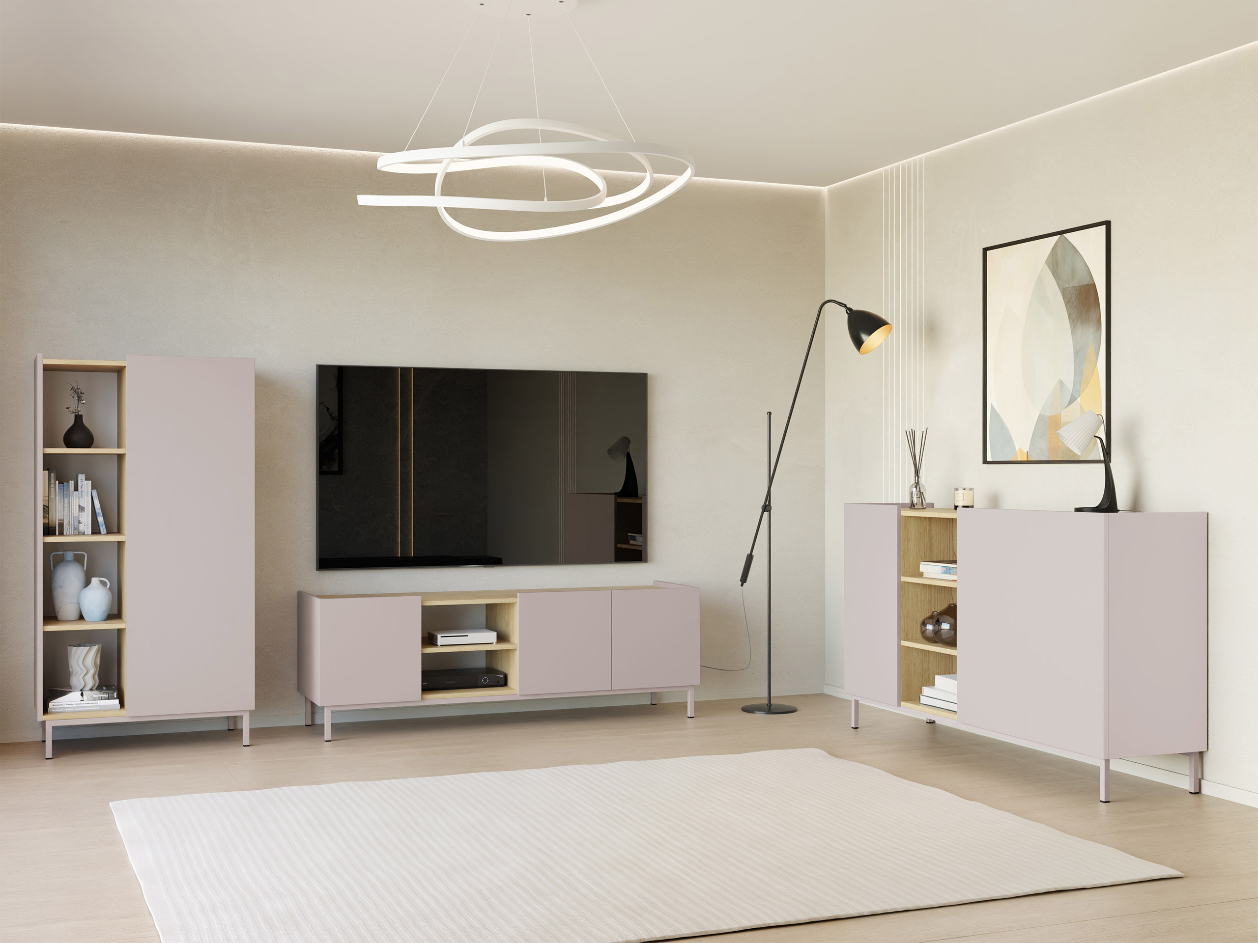Living room set Veldome 103 (Cashmere + Oak)
