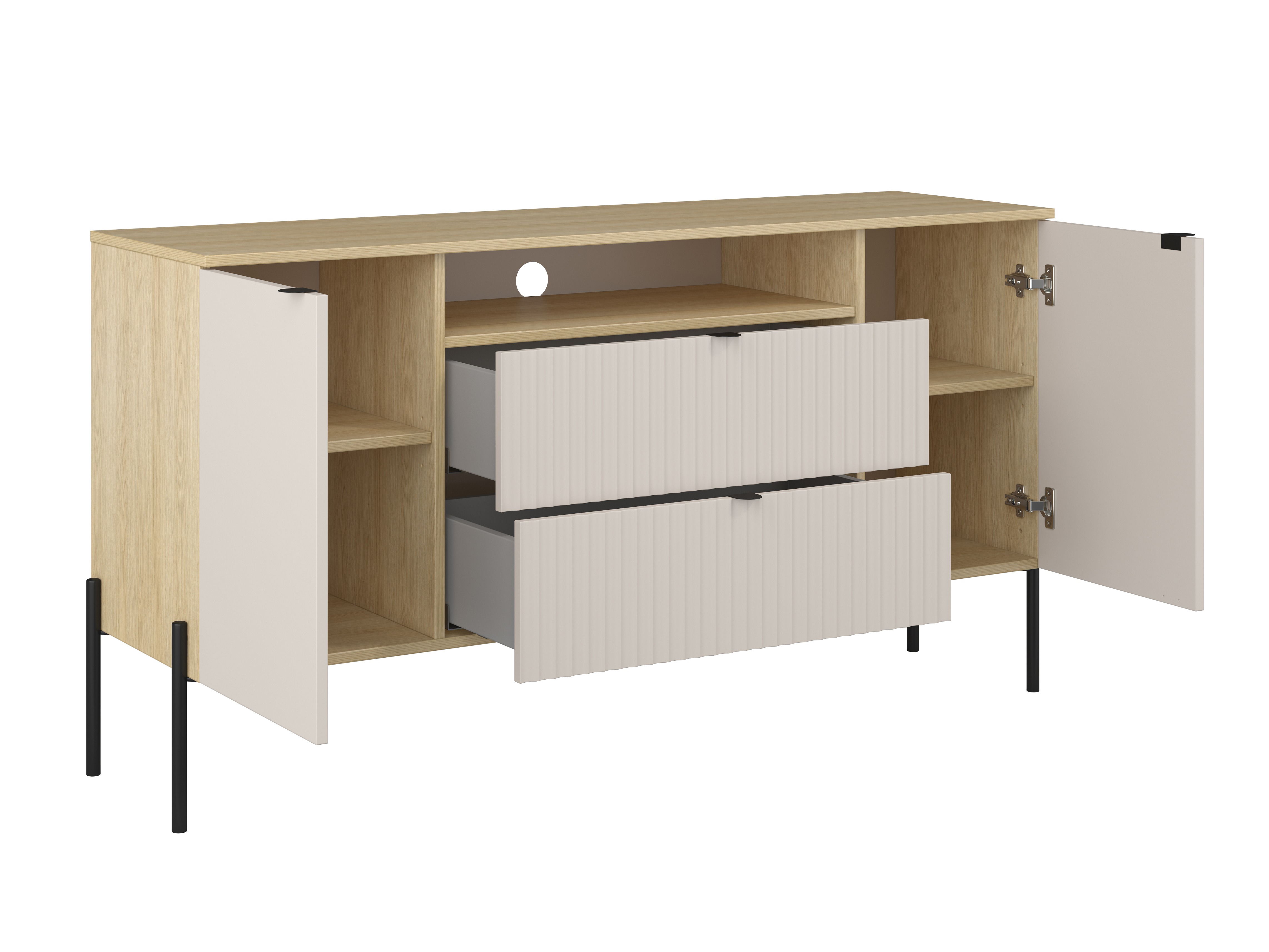 Σετ επίπλων σαλονιού Levtenu 119 (Δρυς + Κασμίρι)