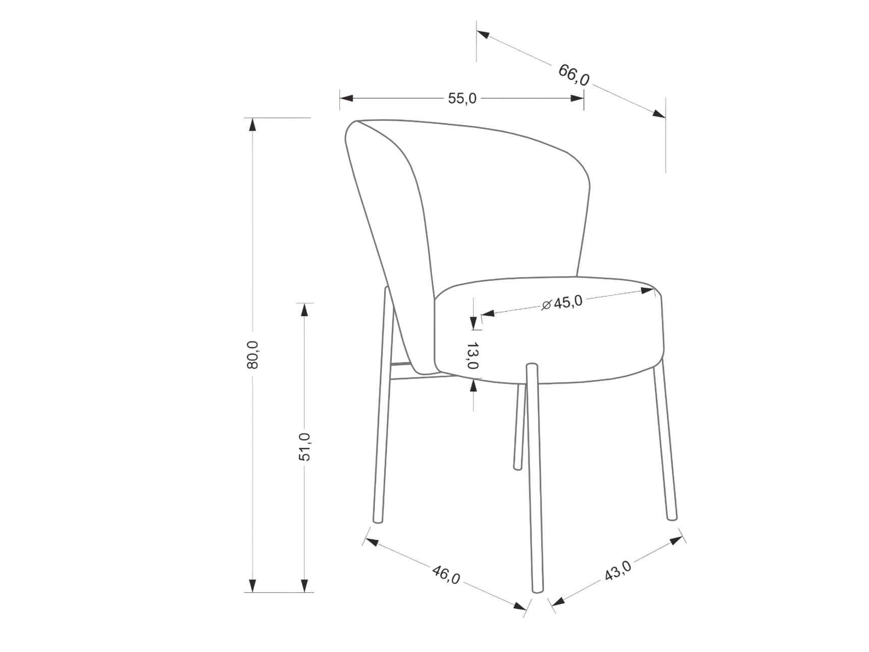 Chair Houston 2034 (Light olive tree)
