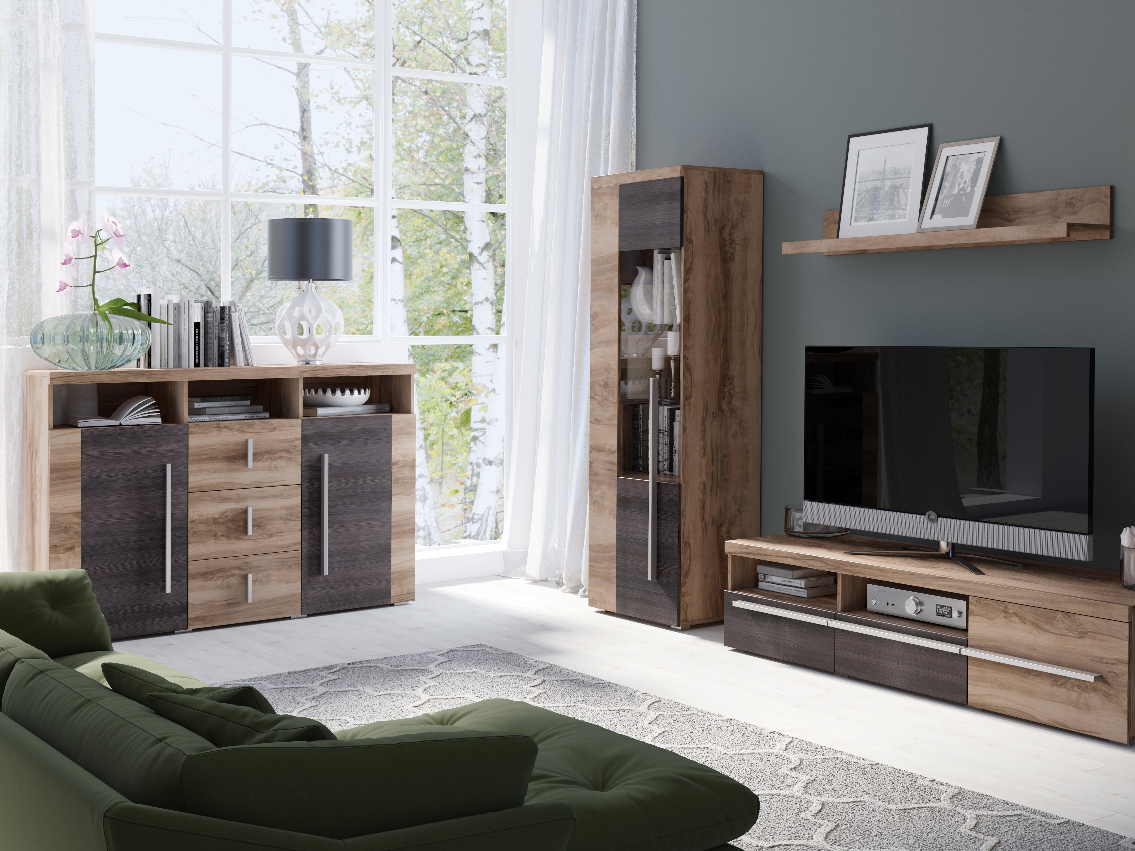 Συρταριέρα Sorciro 100 (Καρυδί + Σκούρα δρυς)