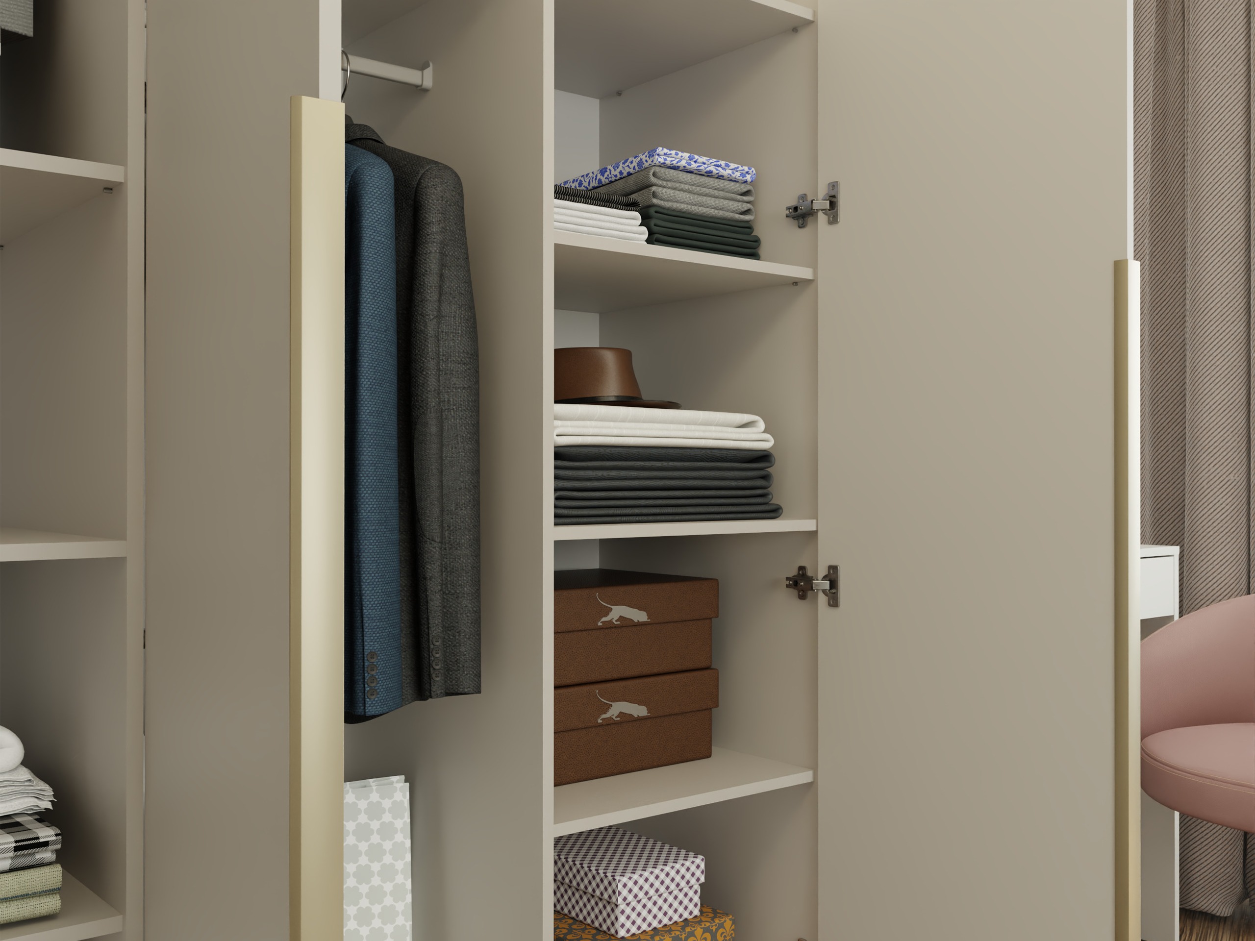 Wardrobe Mandeville 369 (Cashmere + Golden)