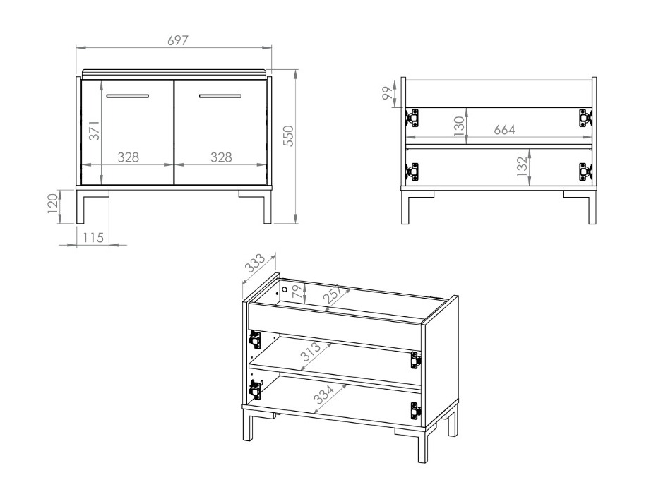 Shoe cabinet Fiolevo 102