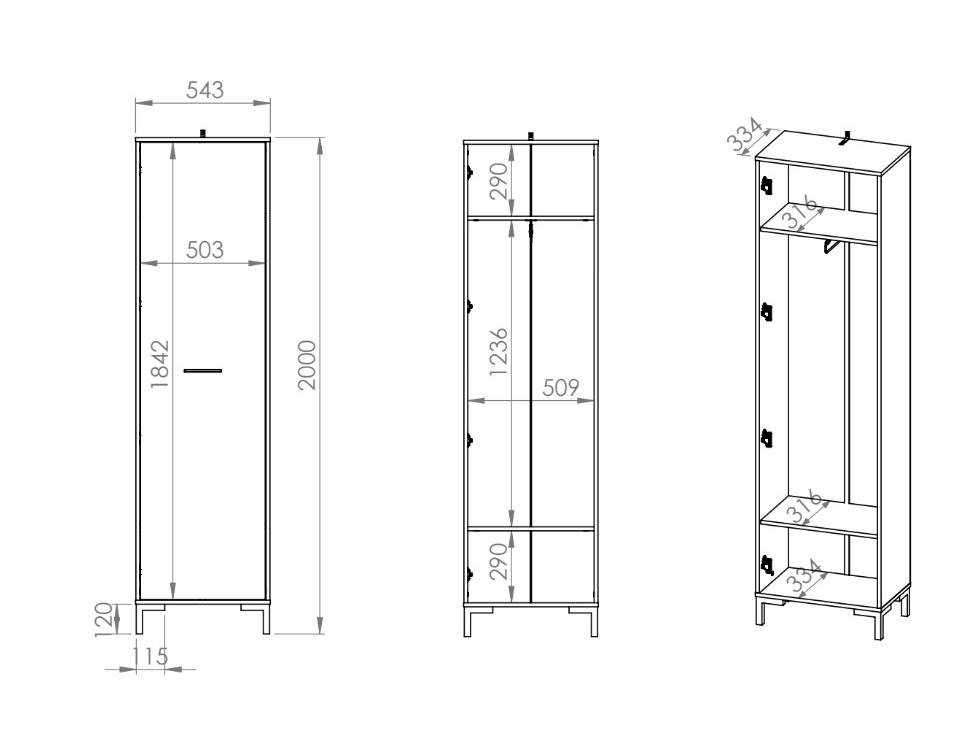 Wardrobe Fiolevo 100