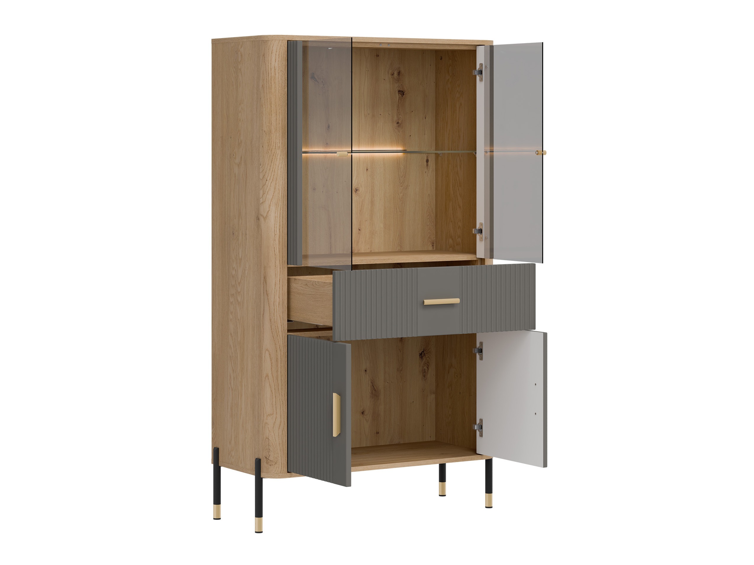Bookcase Flosora 125 (Grey)
