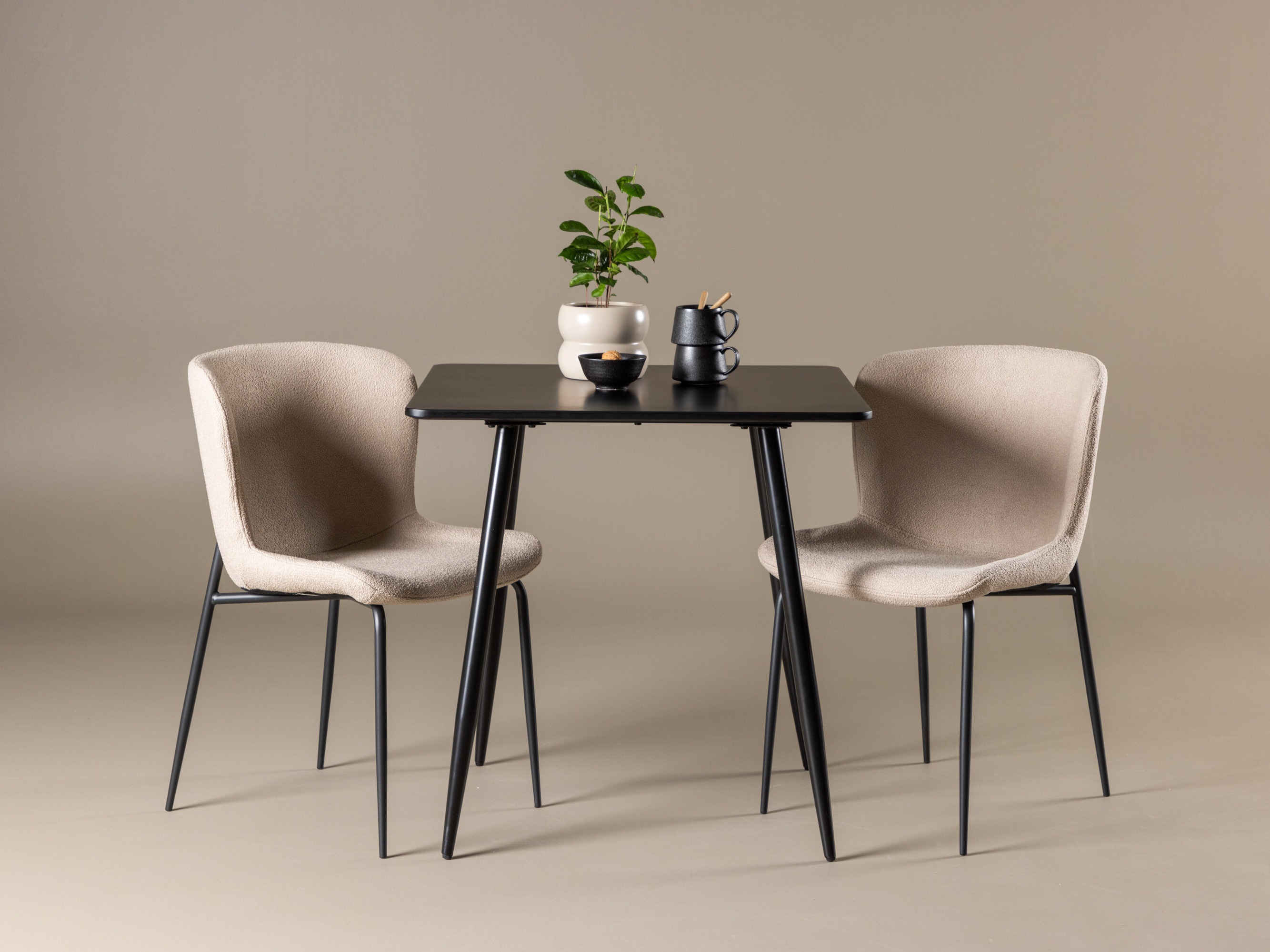 Σετ τραπεζαρίας Dallas 4910 (Μαύρο + Μπεζ)