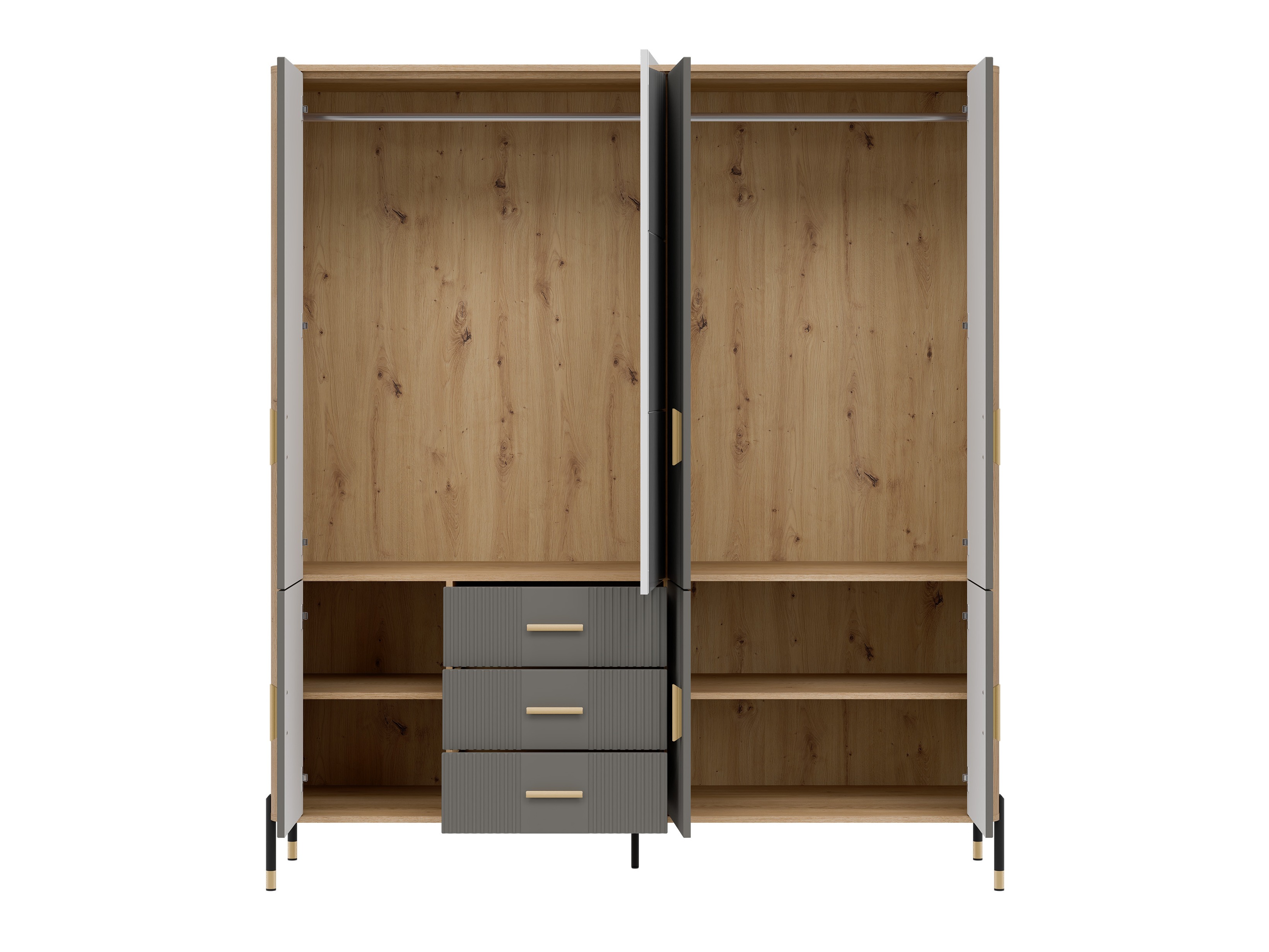 Ντουλάπα Flosora 135 (Γκρι)