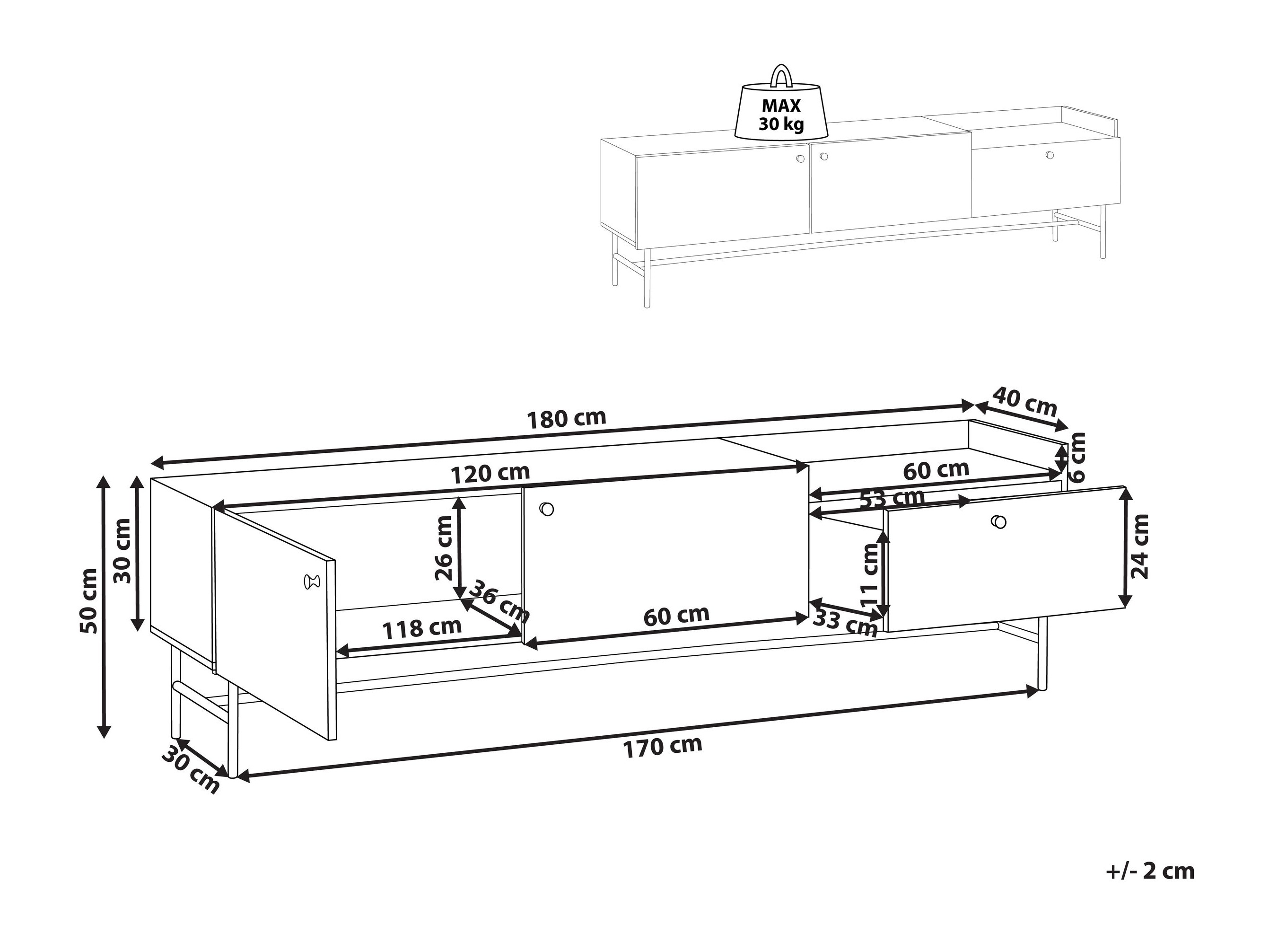 Έπιπλο τηλεόρασης Berwyn 2791