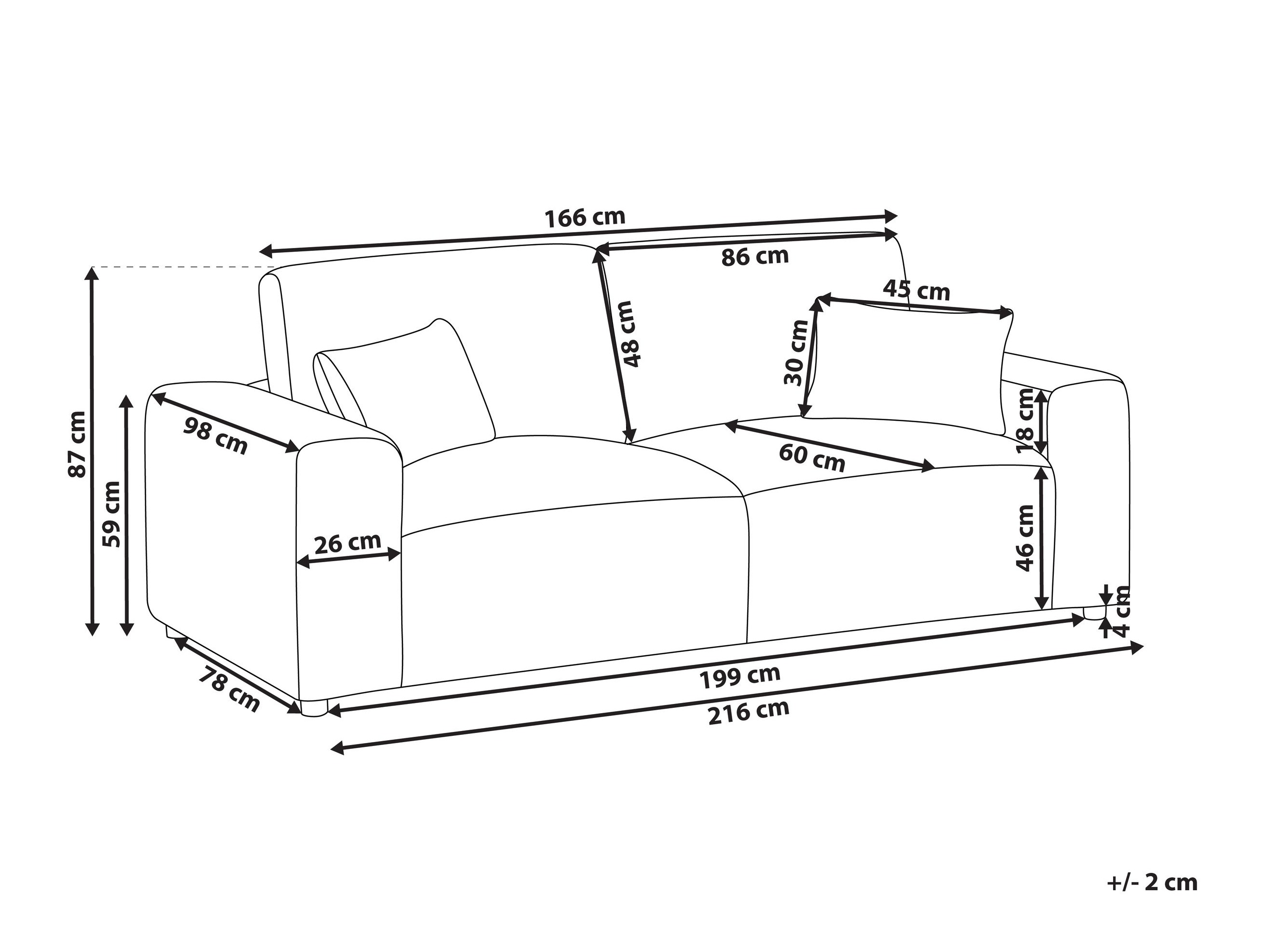 Καναπές Berwyn 2797 (Γκρι)