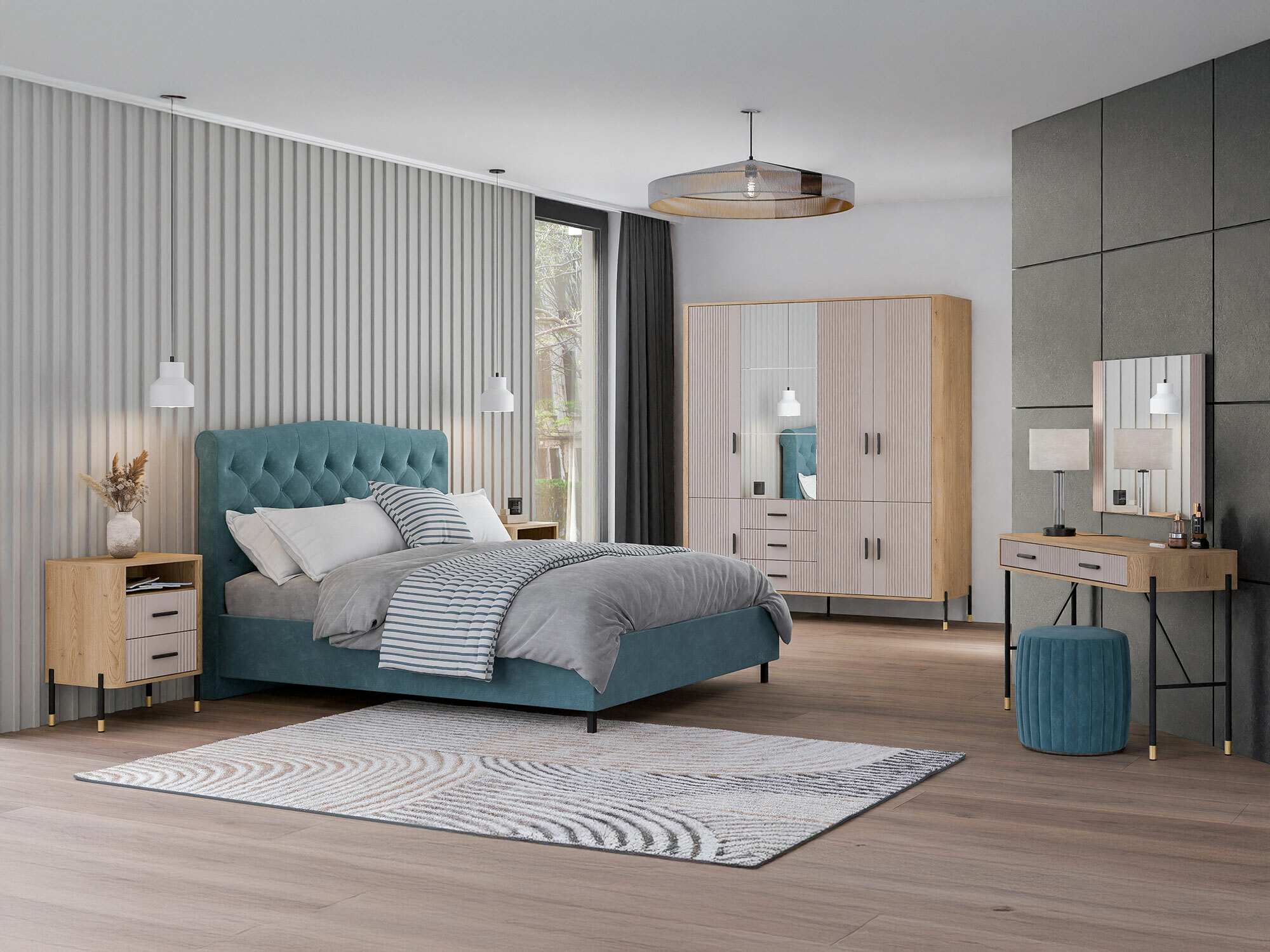 Bedside table Flosora 142 (Cashmere)