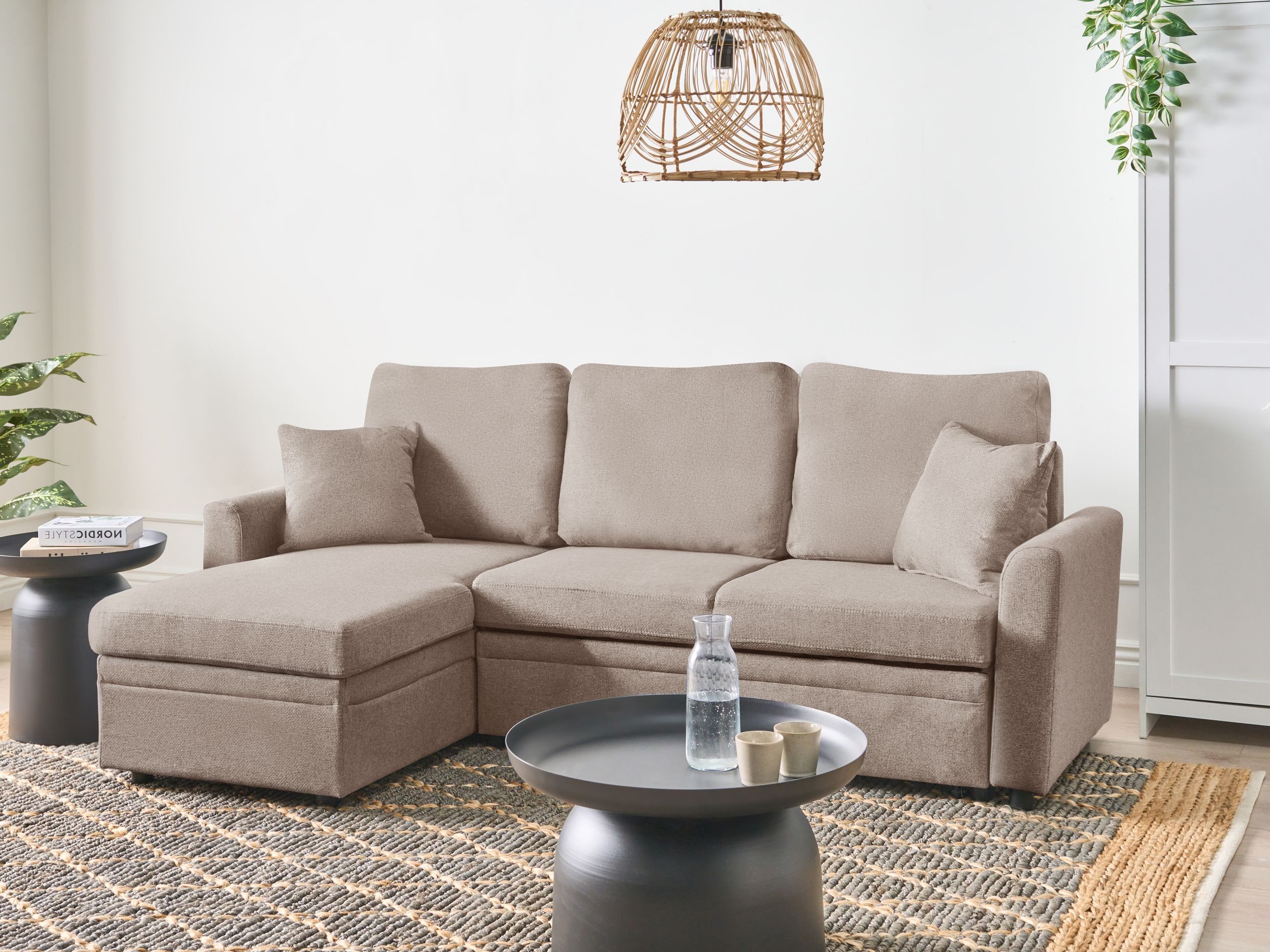 Γωνιακός Καναπές Berwyn 2805 (Ανοιχτό καφέ)