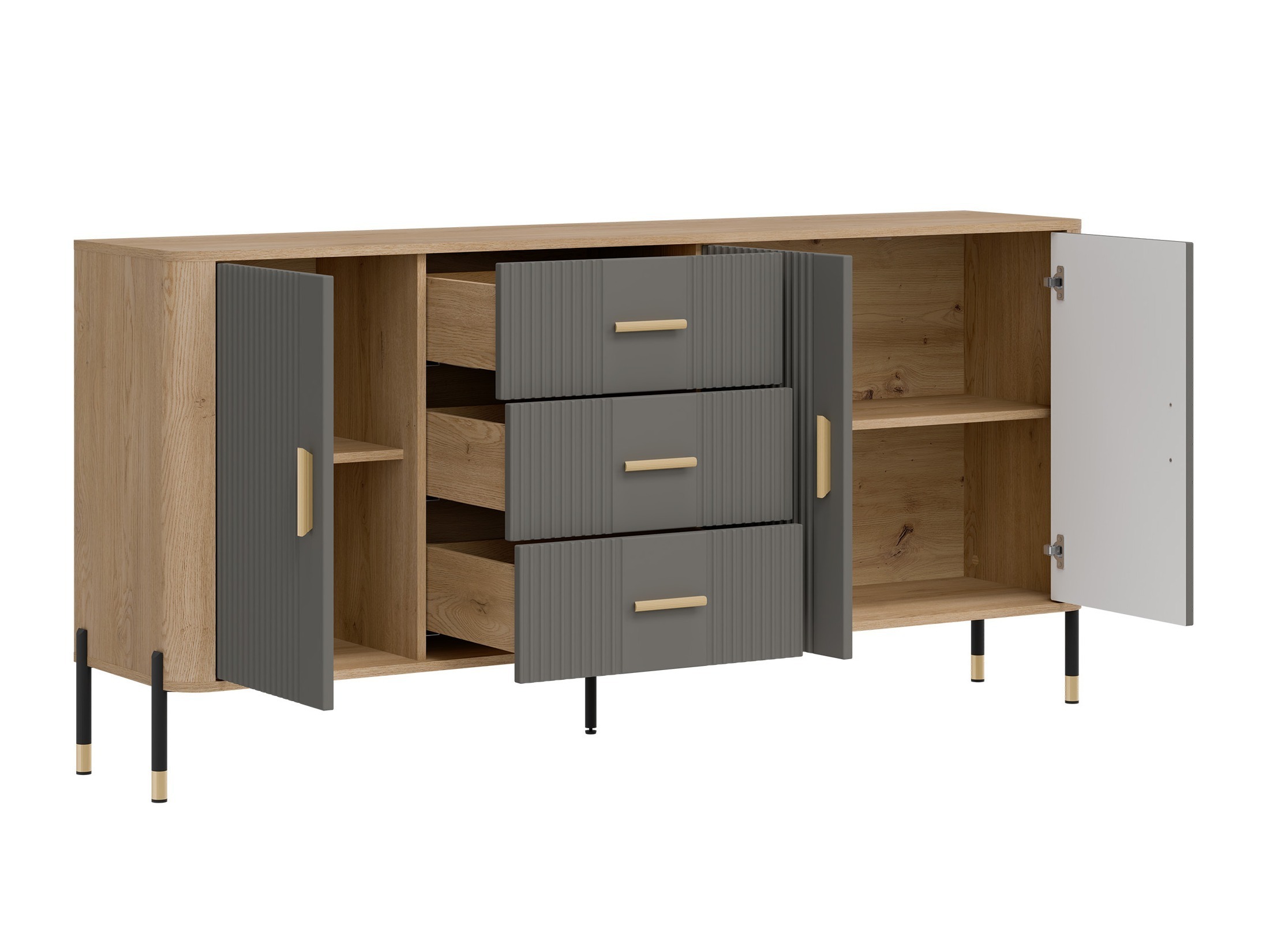 Σετ επίπλων σαλονιού Flosora 147 (Γκρι)