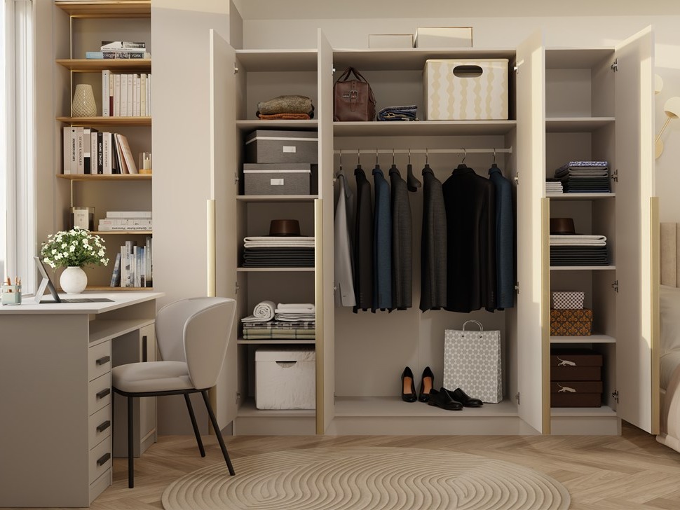 Wardrobe Mandeville 370 (Cashmere + Golden)