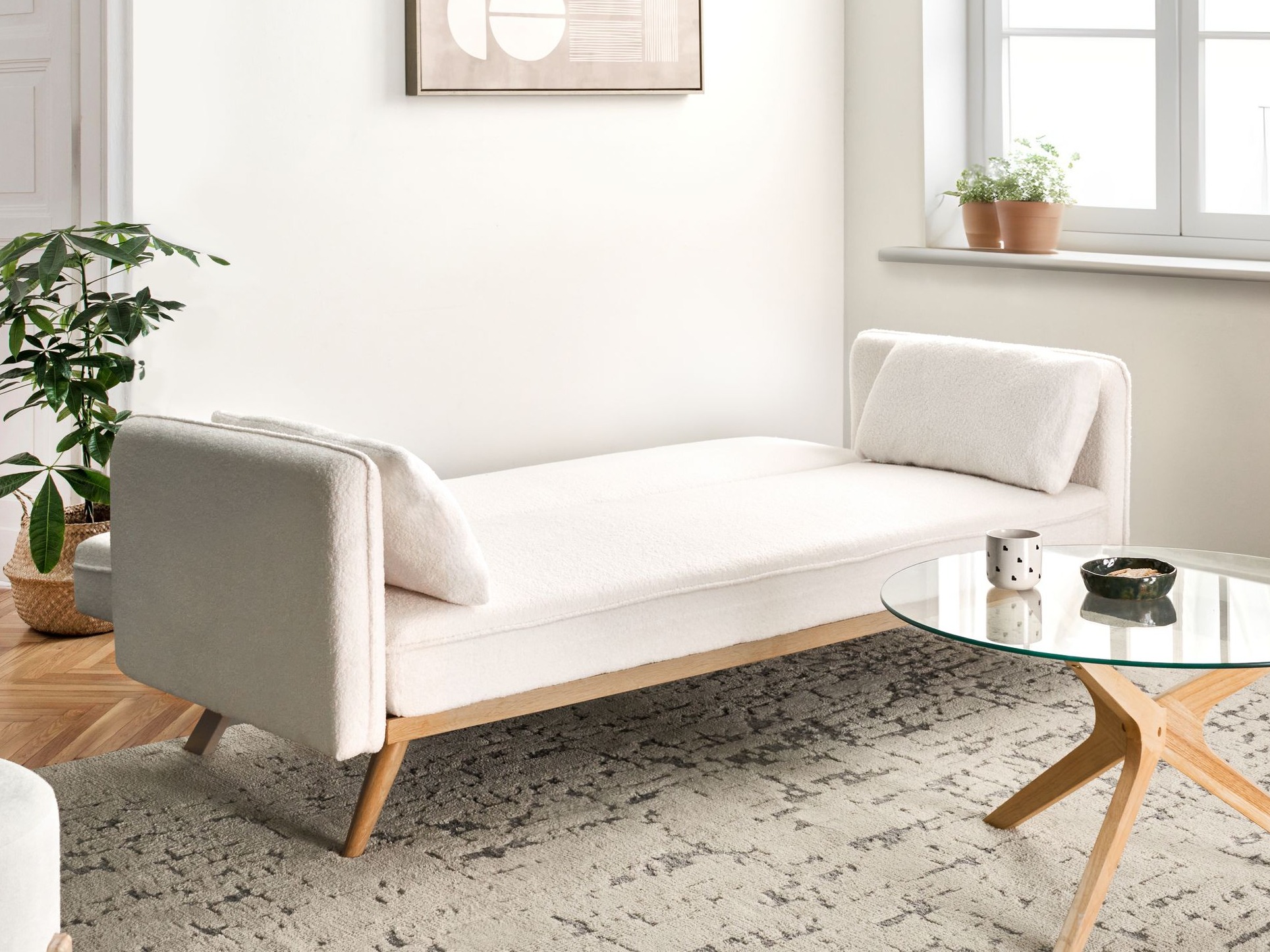 Καναπές-κρεβάτι Berwyn 2821 (Εκρού λευκό)