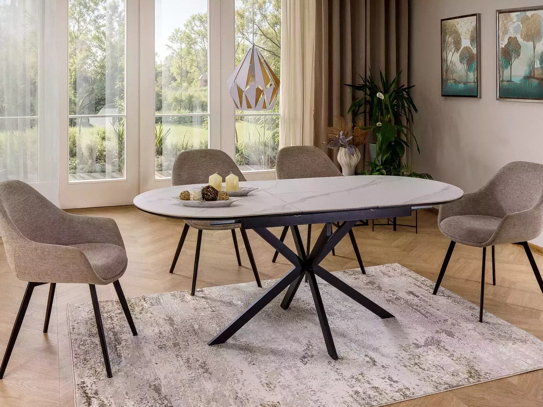 Table Detroit 862 (White marble)