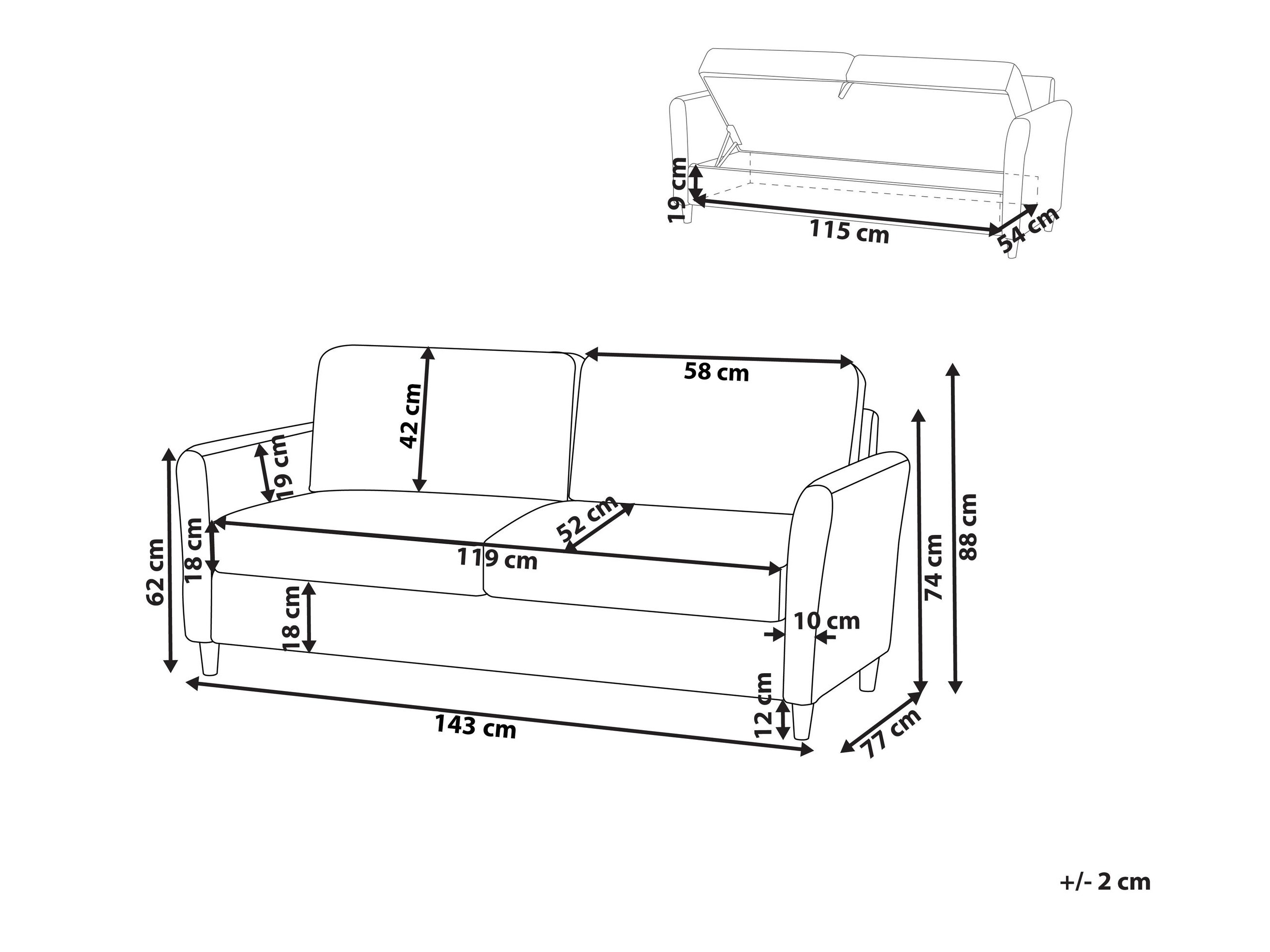 Sofa Berwyn 2822 (Grey)