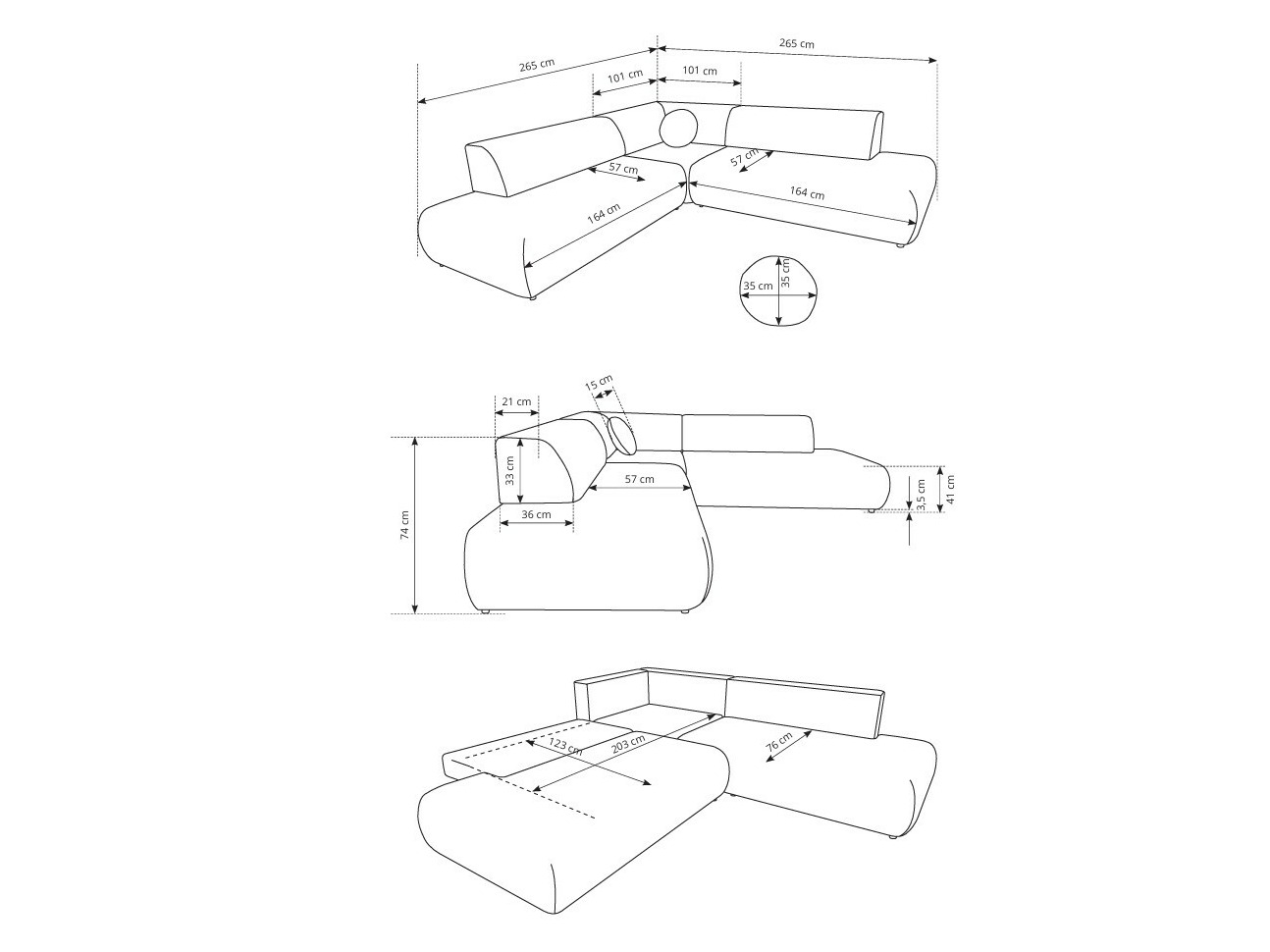 Corner sofa Kingston 186 (Vinci 07)
