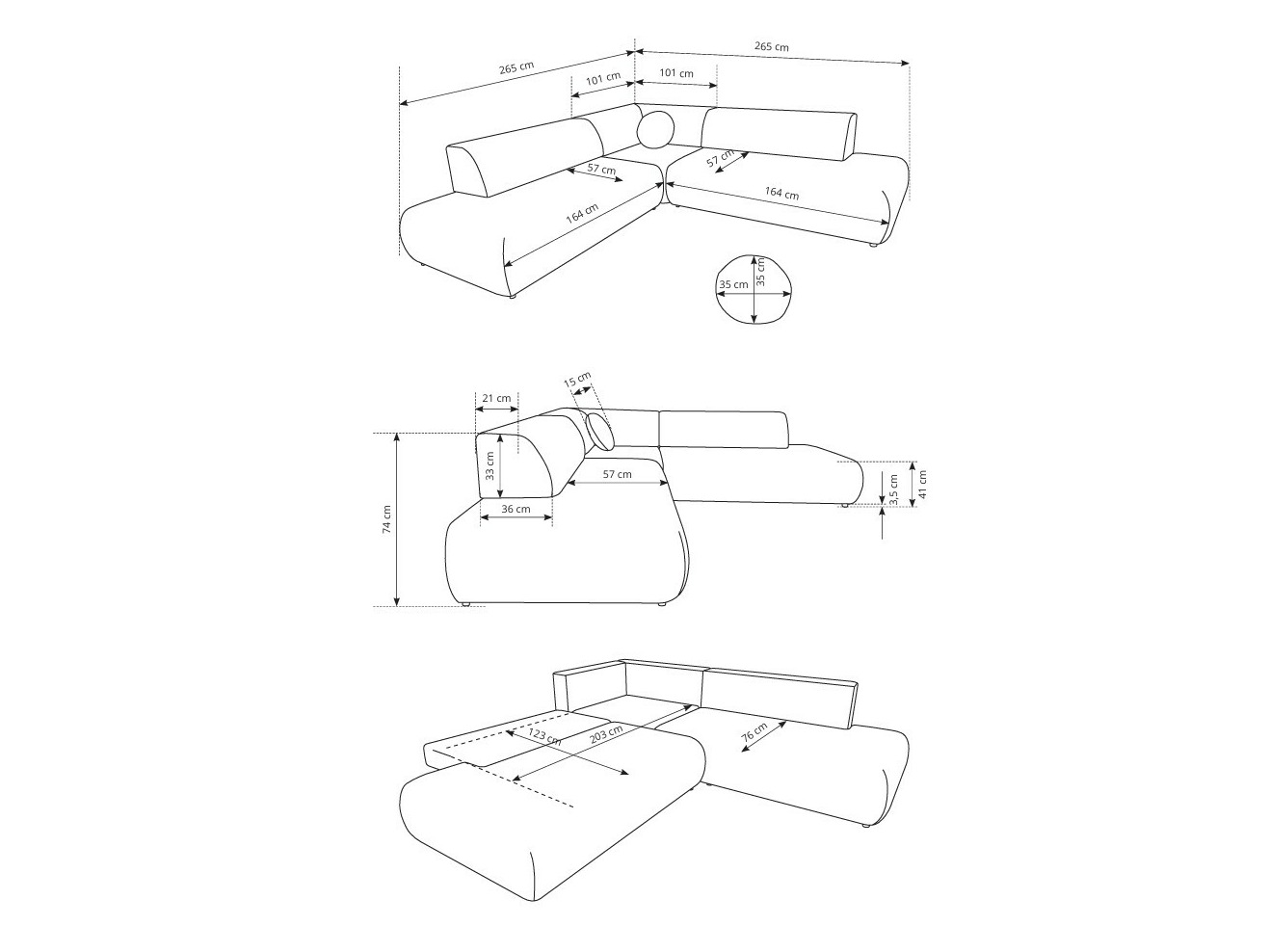 Corner sofa Kingston 186 (Vinci 14)
