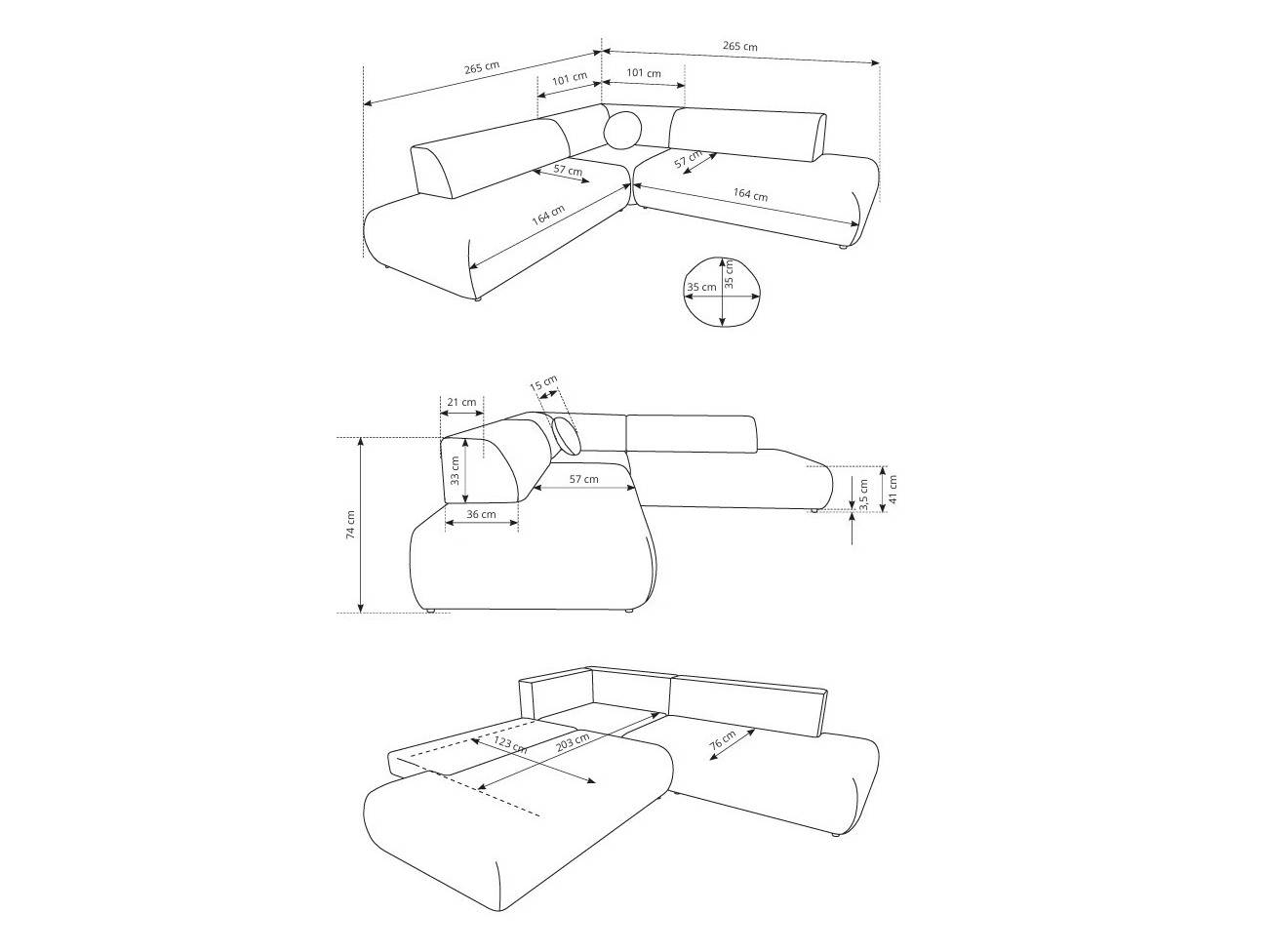 Corner sofa Kingston 186 (Vinci 75)