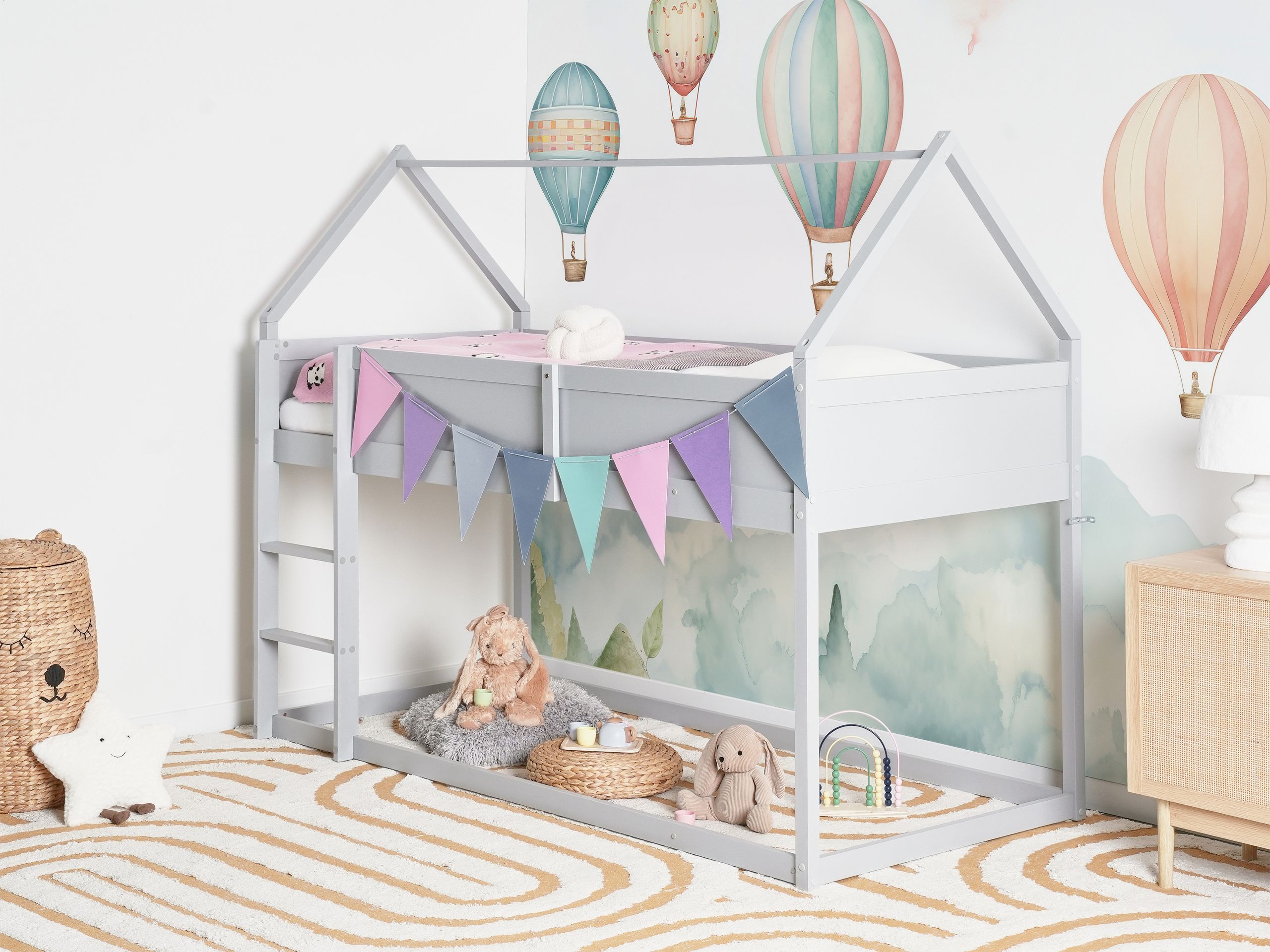 Loft bed Berwyn 2830 (Grey)