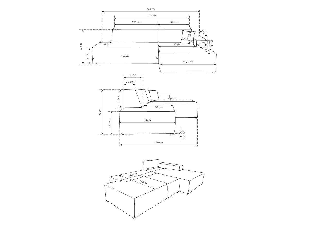 Γωνιακός Καναπές Kingston 187 (Tilia 01)