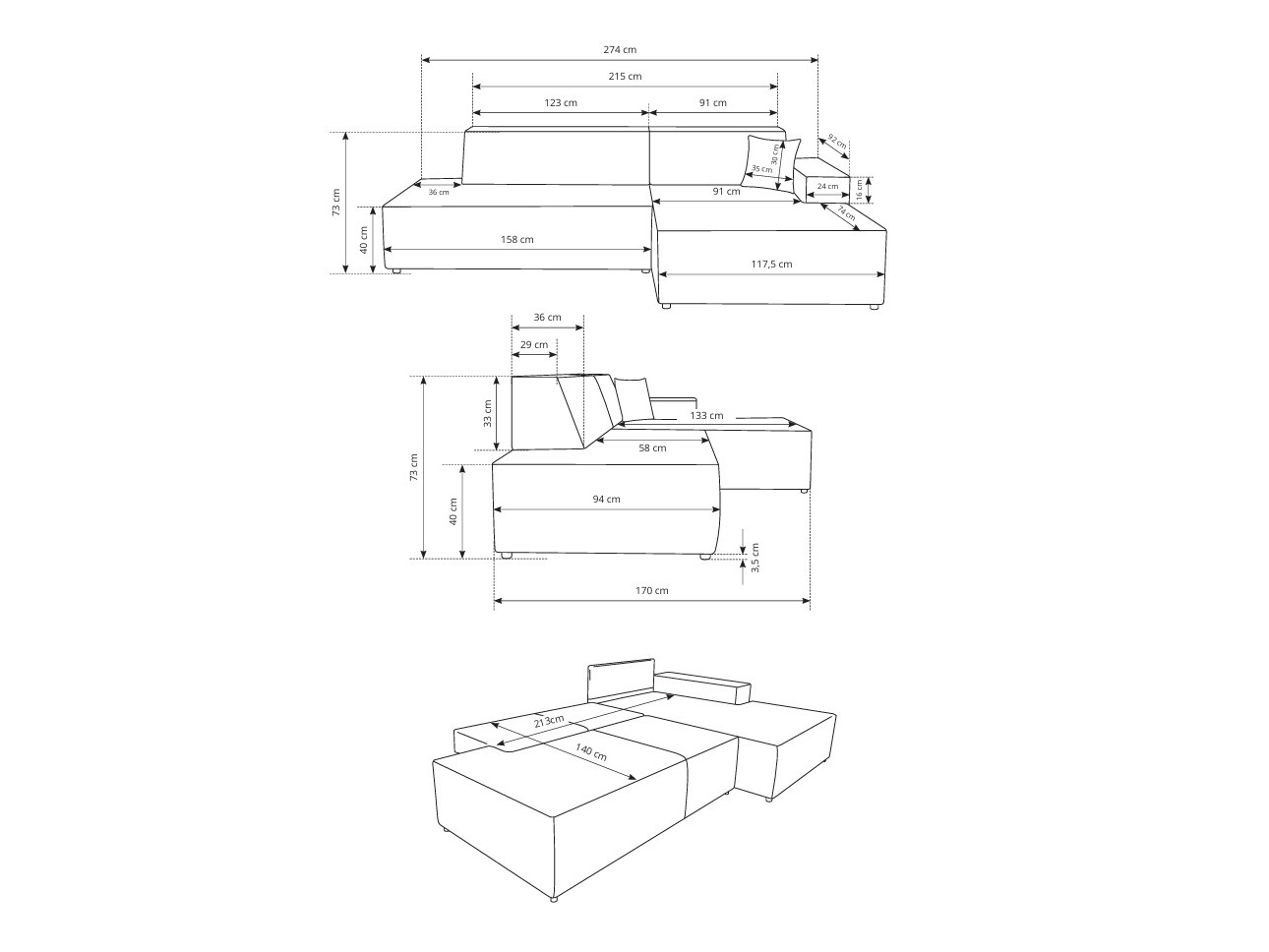 Γωνιακός Καναπές Kingston 187 (Tilia 03)