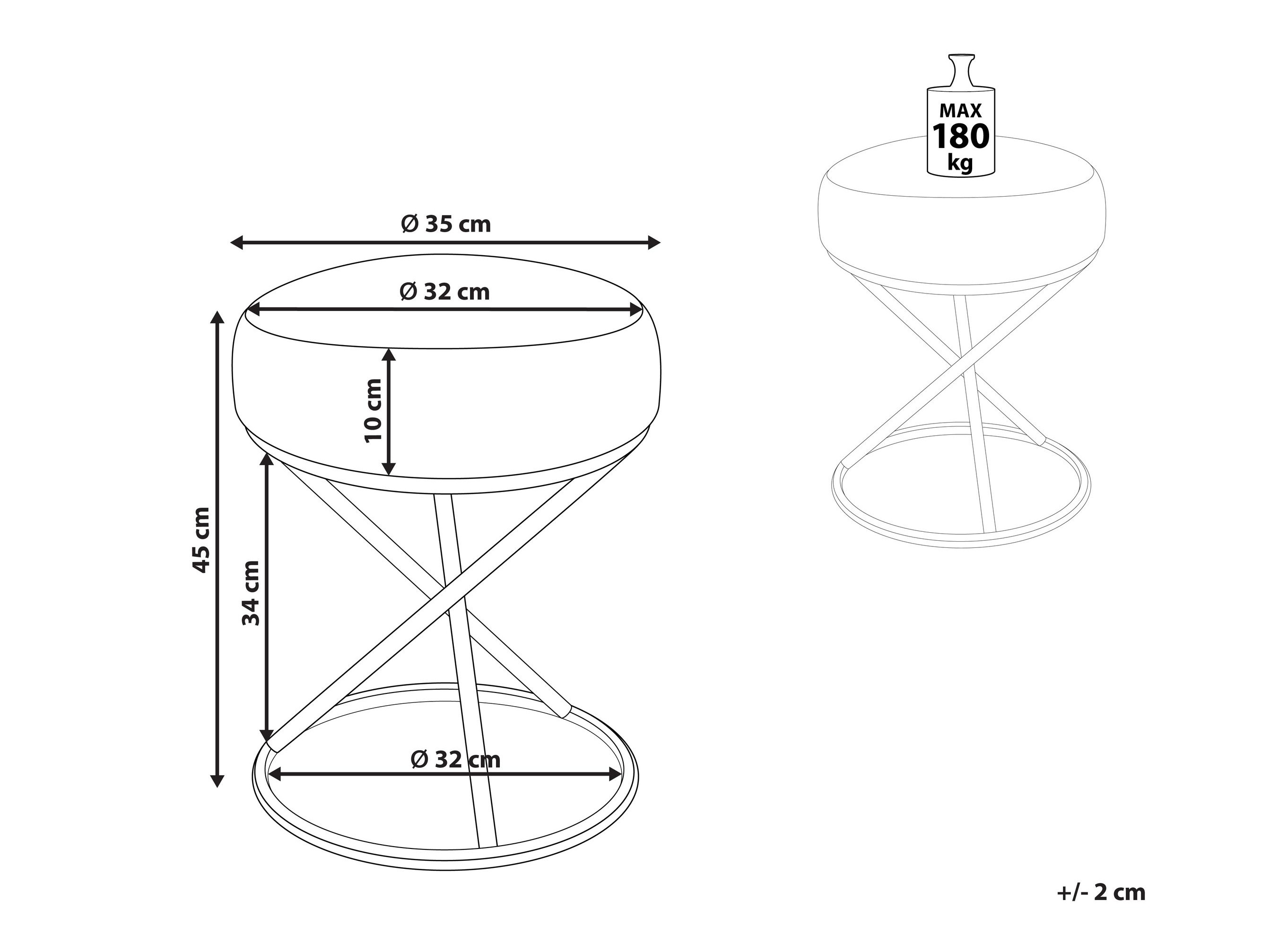 Σκαμπό Berwyn 2839 (Γκρι)