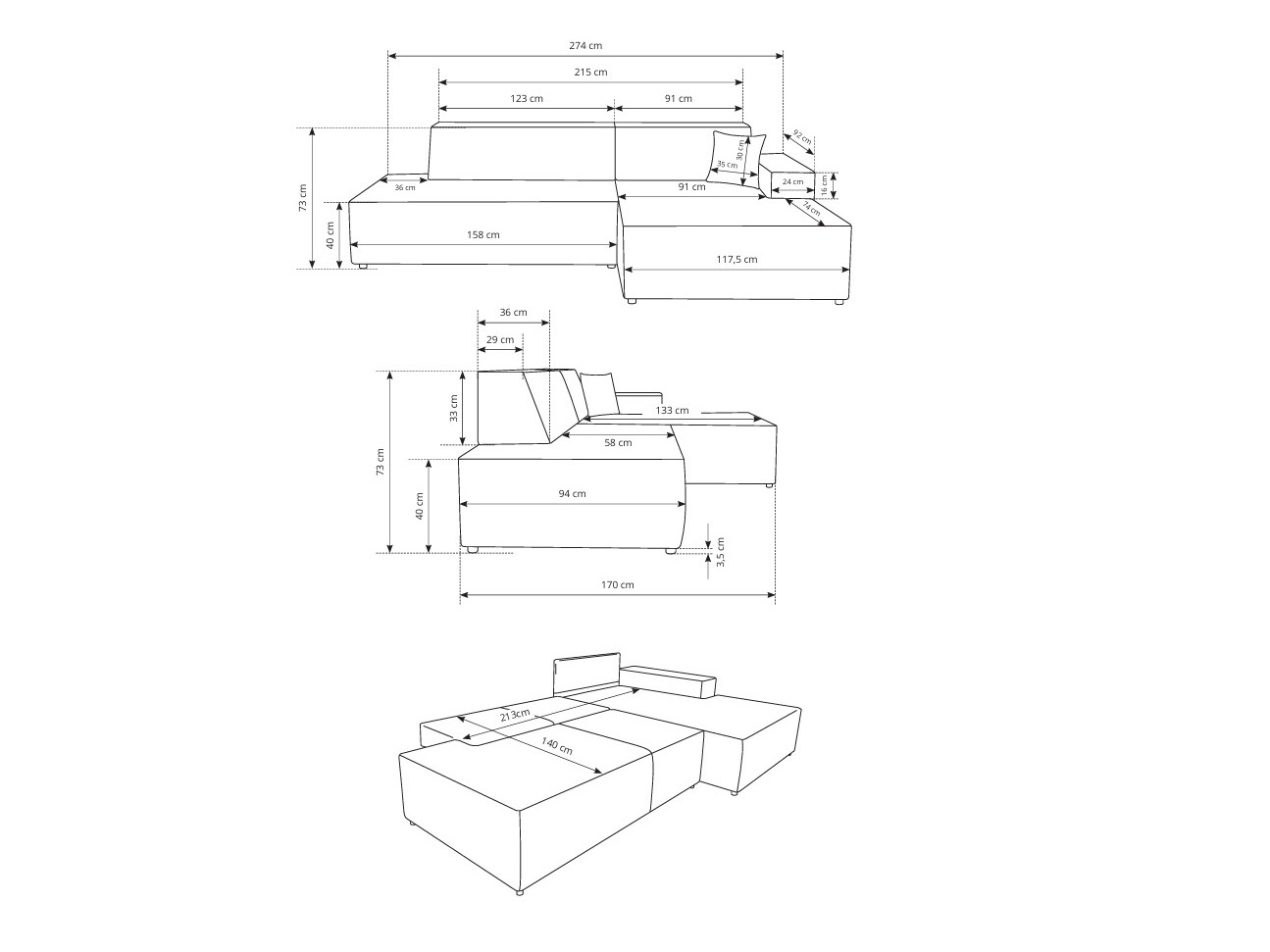 Corner sofa Kingston 187 (Dunbar 40)