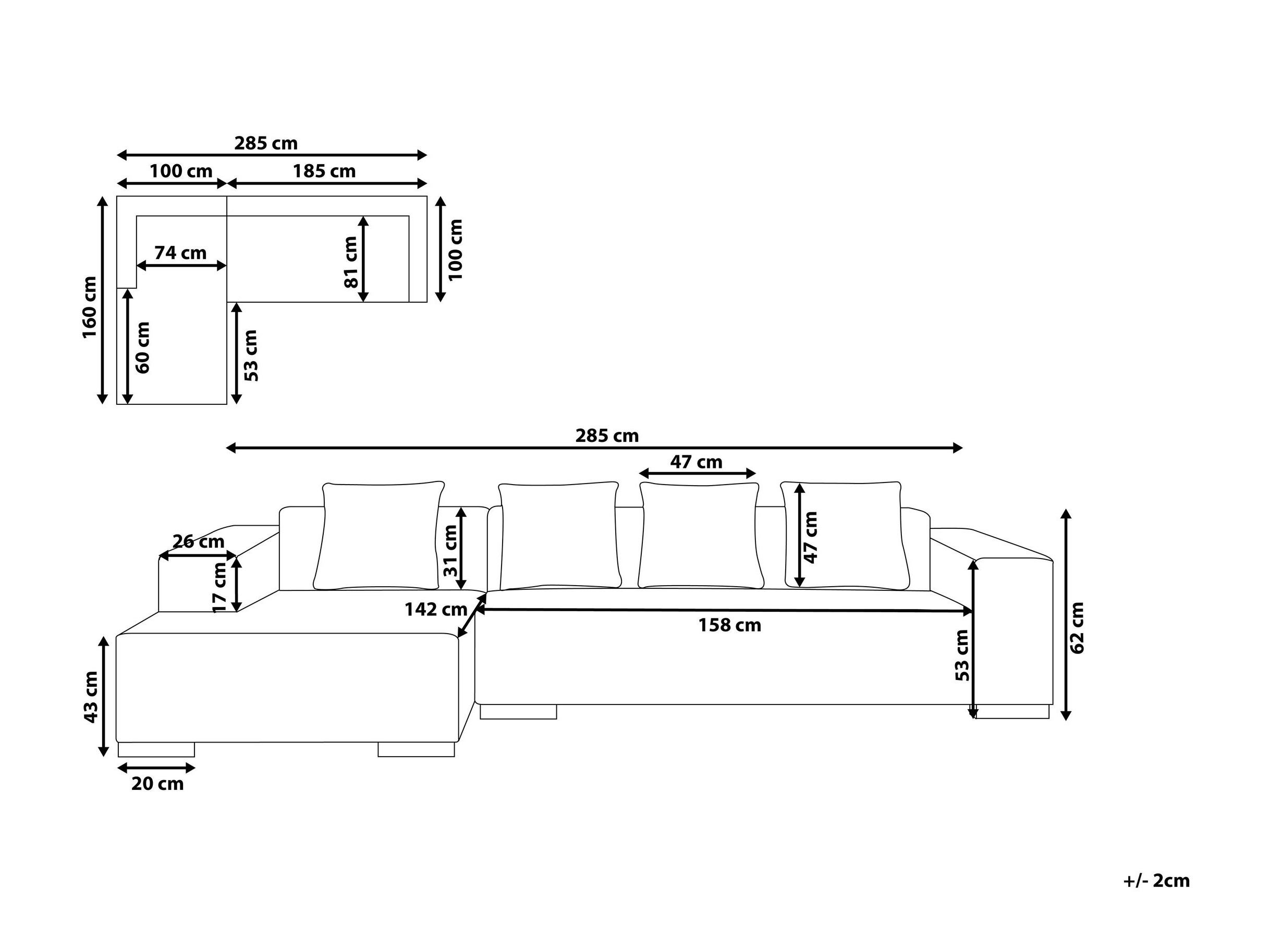 Γωνιακός Καναπές Berwyn 1396 (Άσπρο)