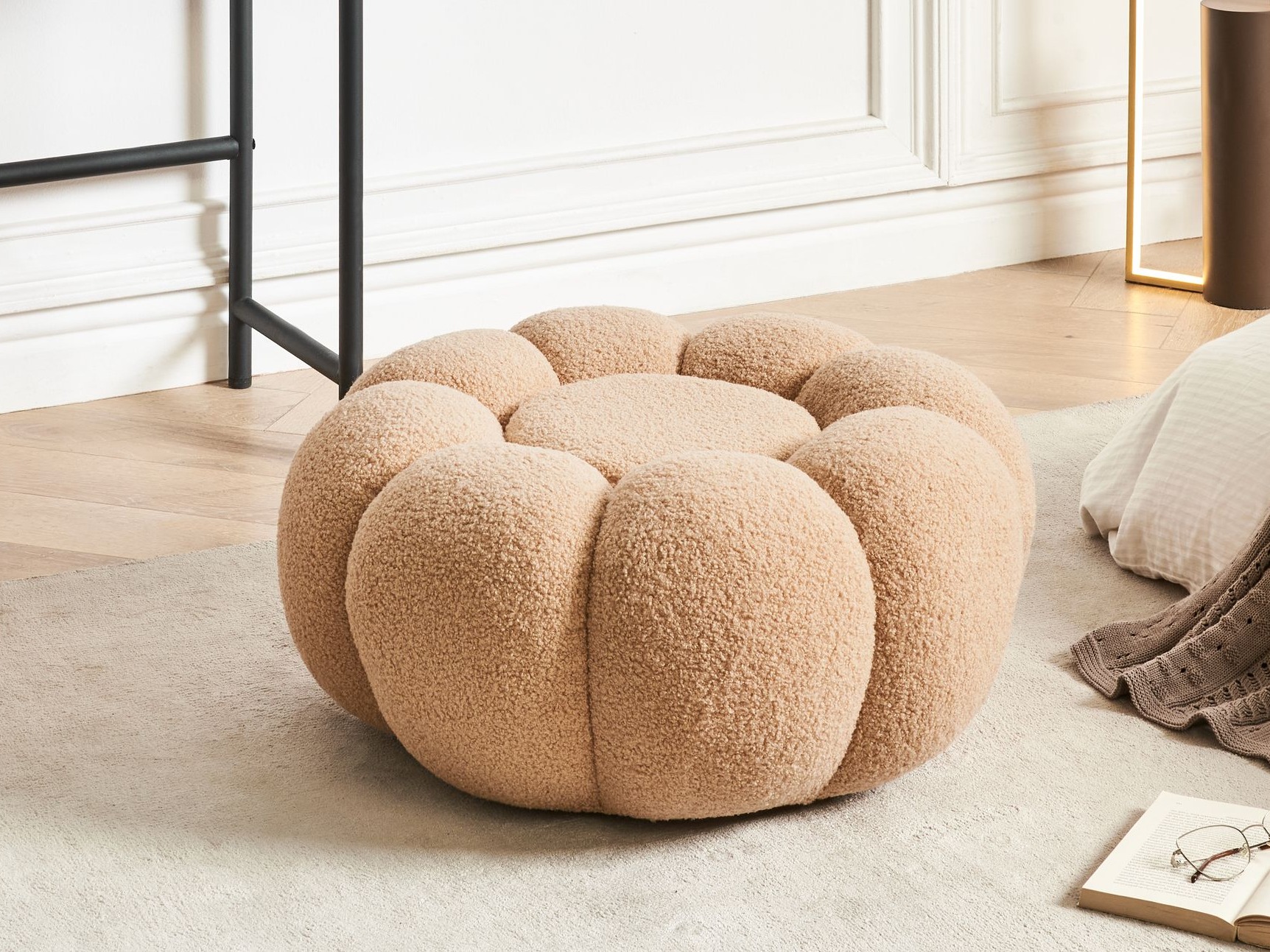 Σκαμπό σαλονιού Berwyn 2851 (Ανοιχτό καφέ)